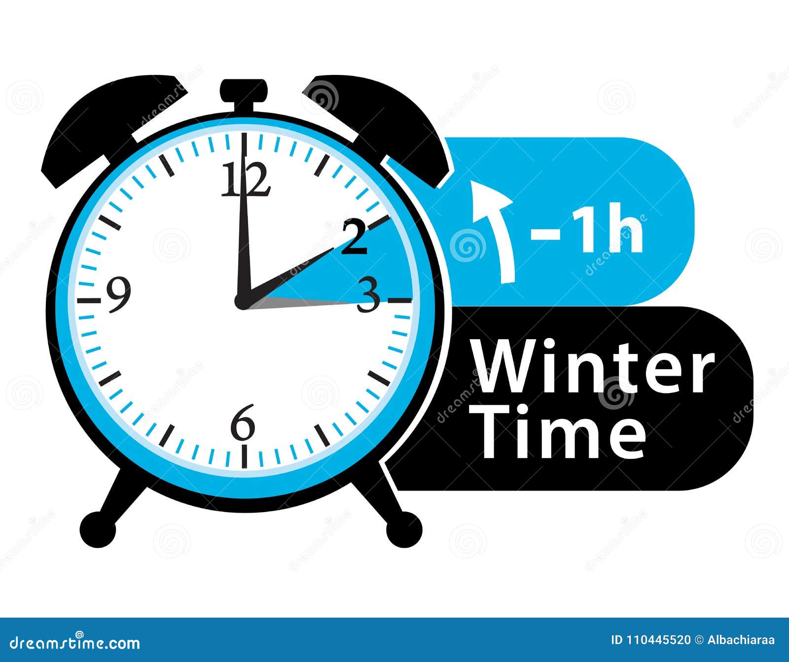 Clock switch to summer time daylight saving Vector Image