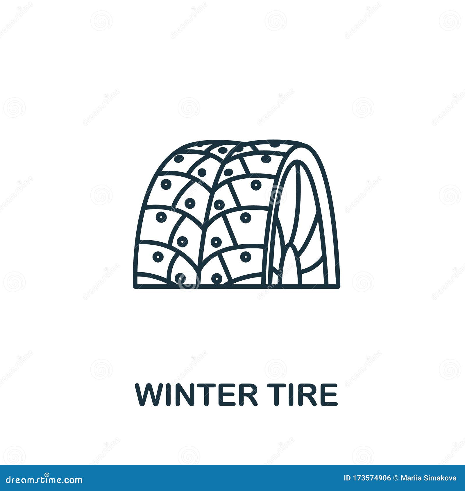 Winter Tire Icon from Winter Collection. Simple Line Element Winter Tire Symbol for Templates