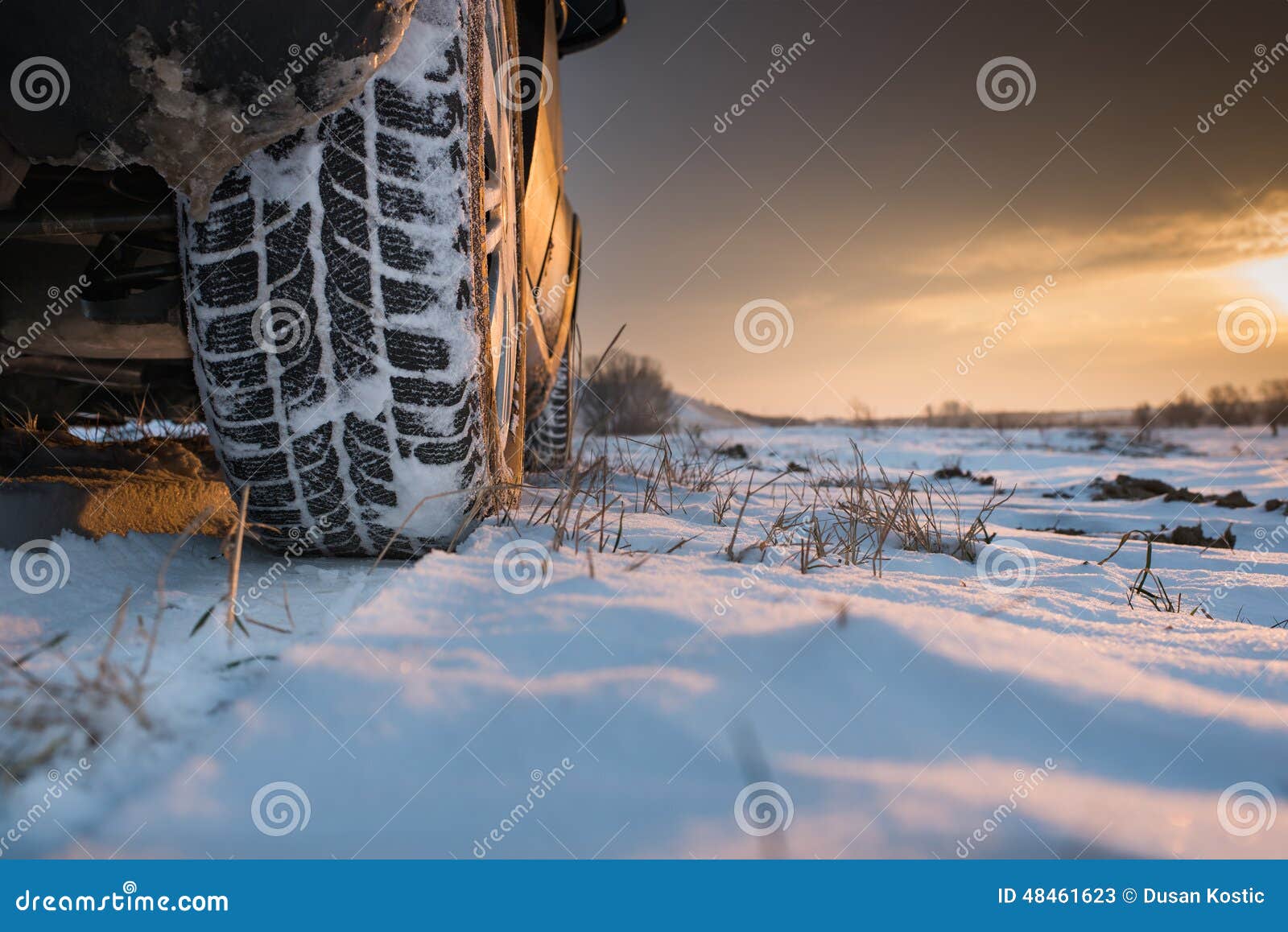 Winter tires in snow stock image. Image of motion, detail 48461623