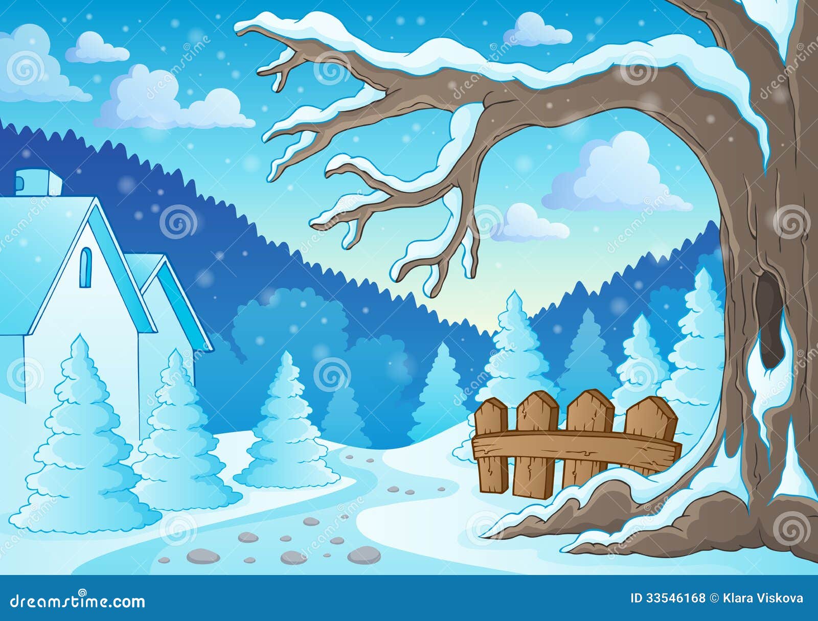 Winter Tree Theme Image 2 Stock Vector Illustration Of Cartoon 33546168