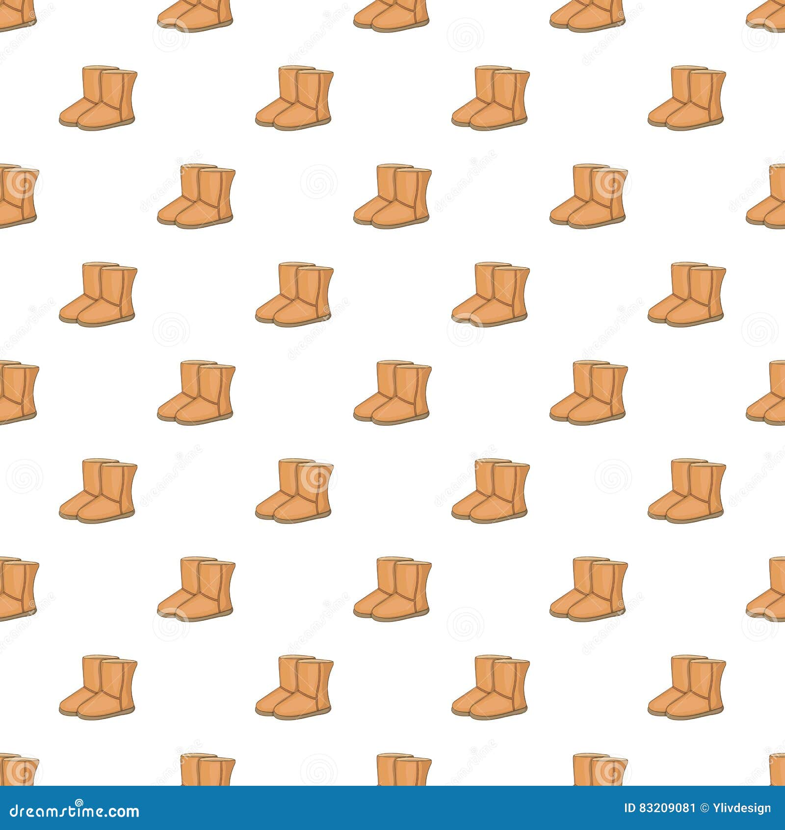 Winter Ugg Boots Pattern, Cartoon Style Stock Vector Illustration of accessories, cartoon