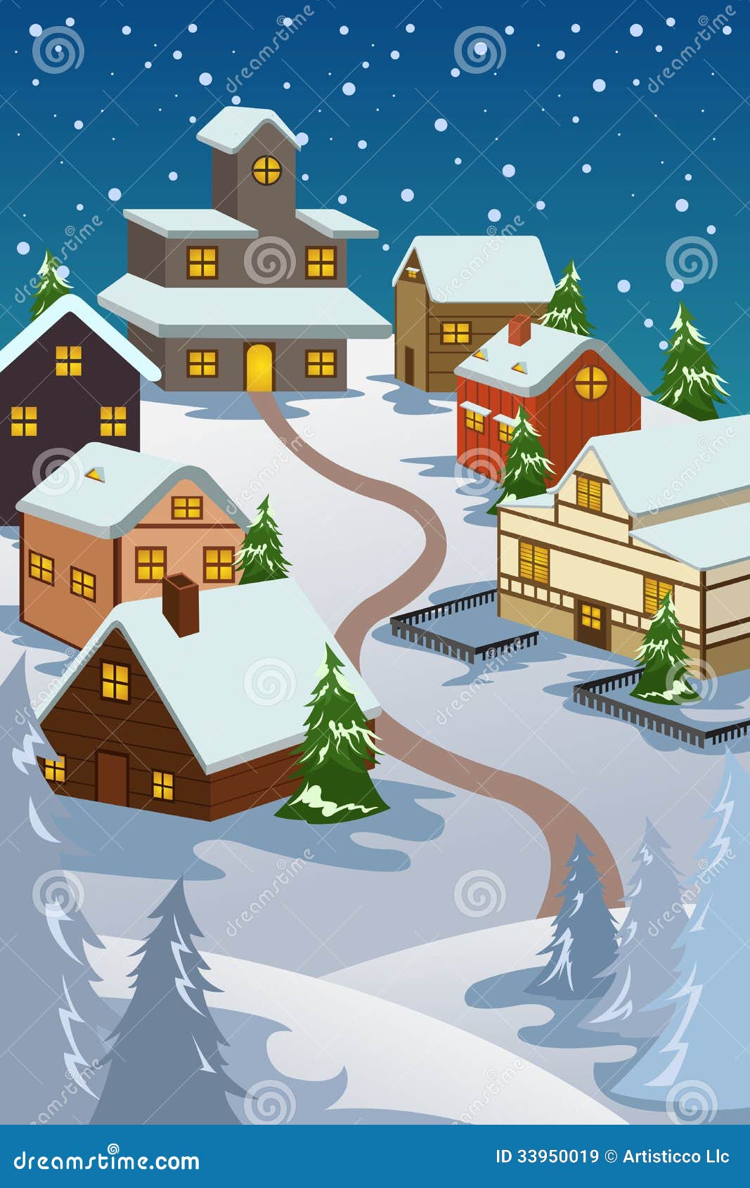 snowy village clipart - photo #30