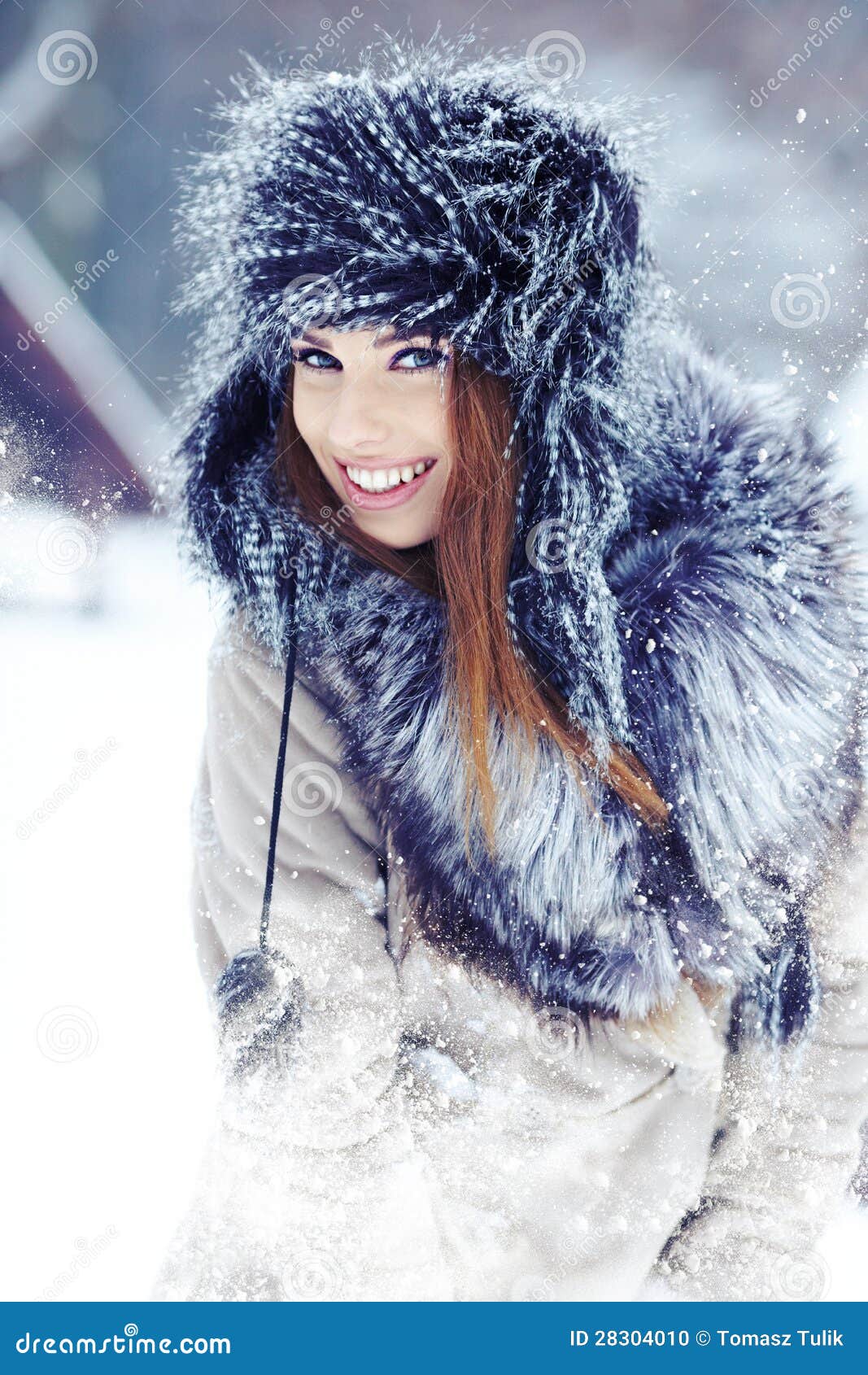 Winter Woman Portrait Outdoors Stock Photo - Image of nature, lady ...