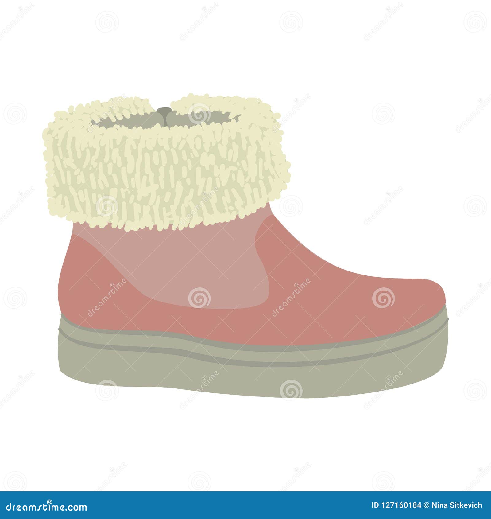 Winter Woman Shoe Icon, Flat Style Stock Vector - Illustration of ...