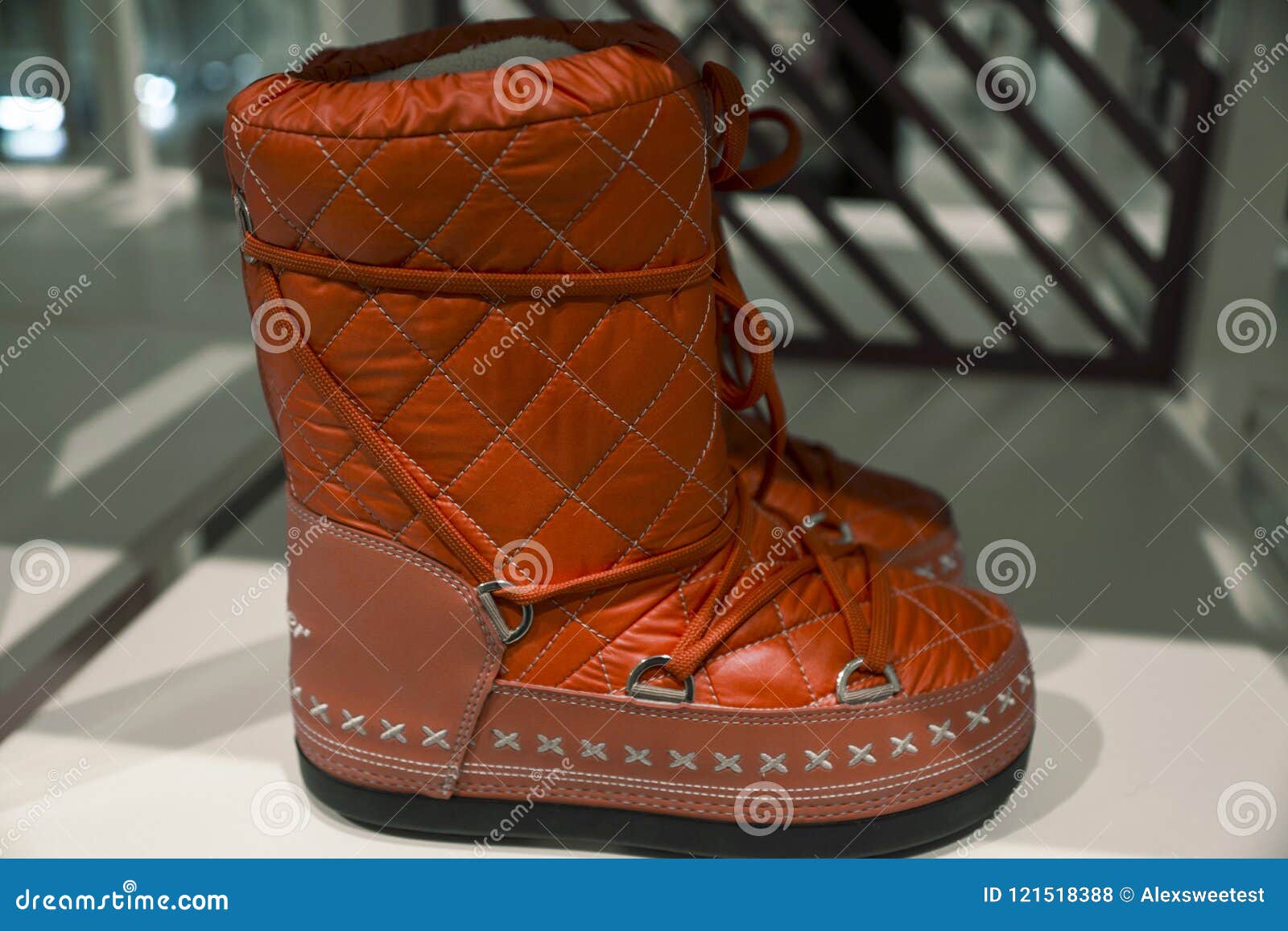 Winter women`s boots editorial stock photo. Image of background - 121518388