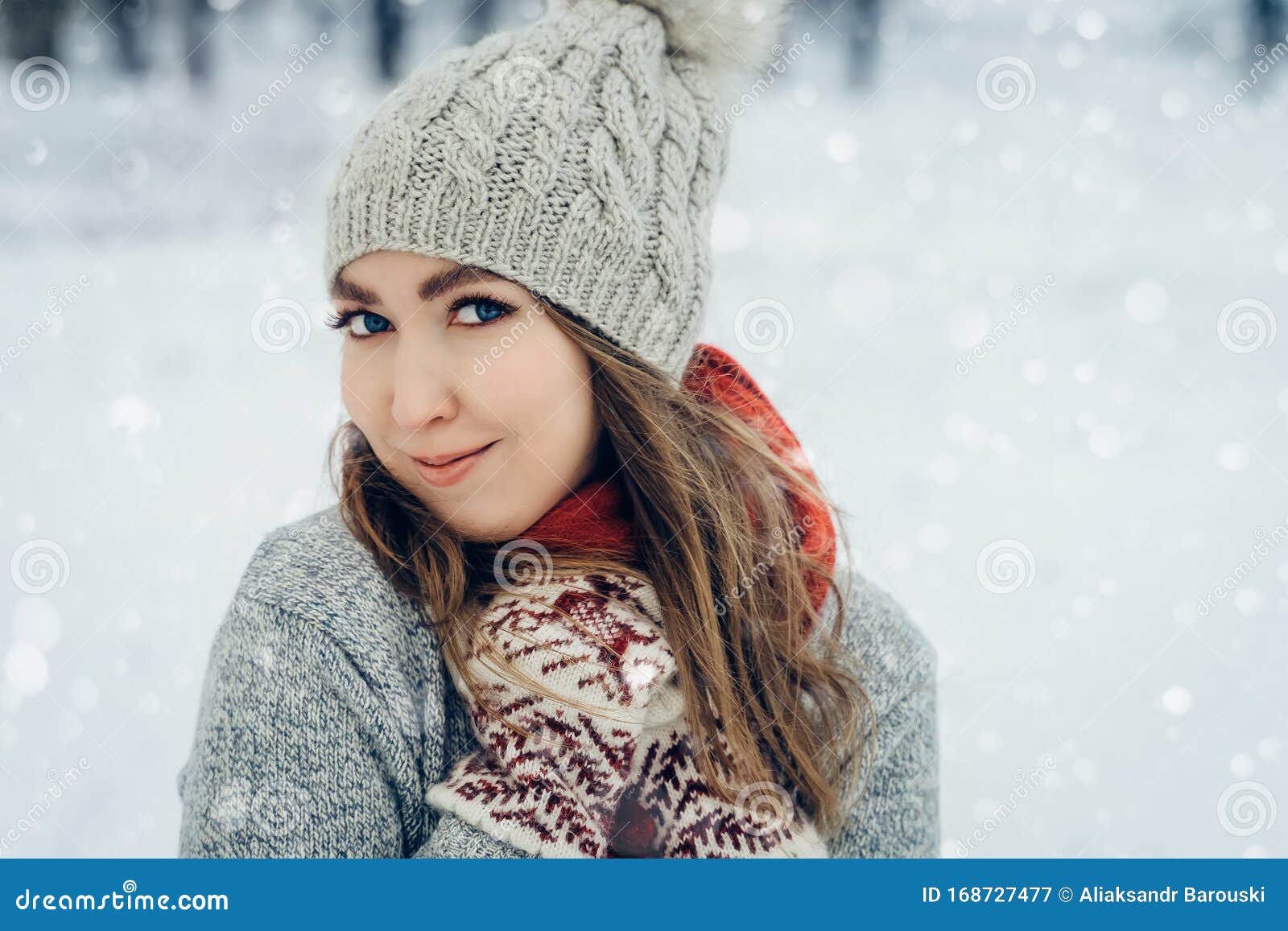 Winter Young Woman Portrait. Beauty Joyful Model Girl Laughing and ...