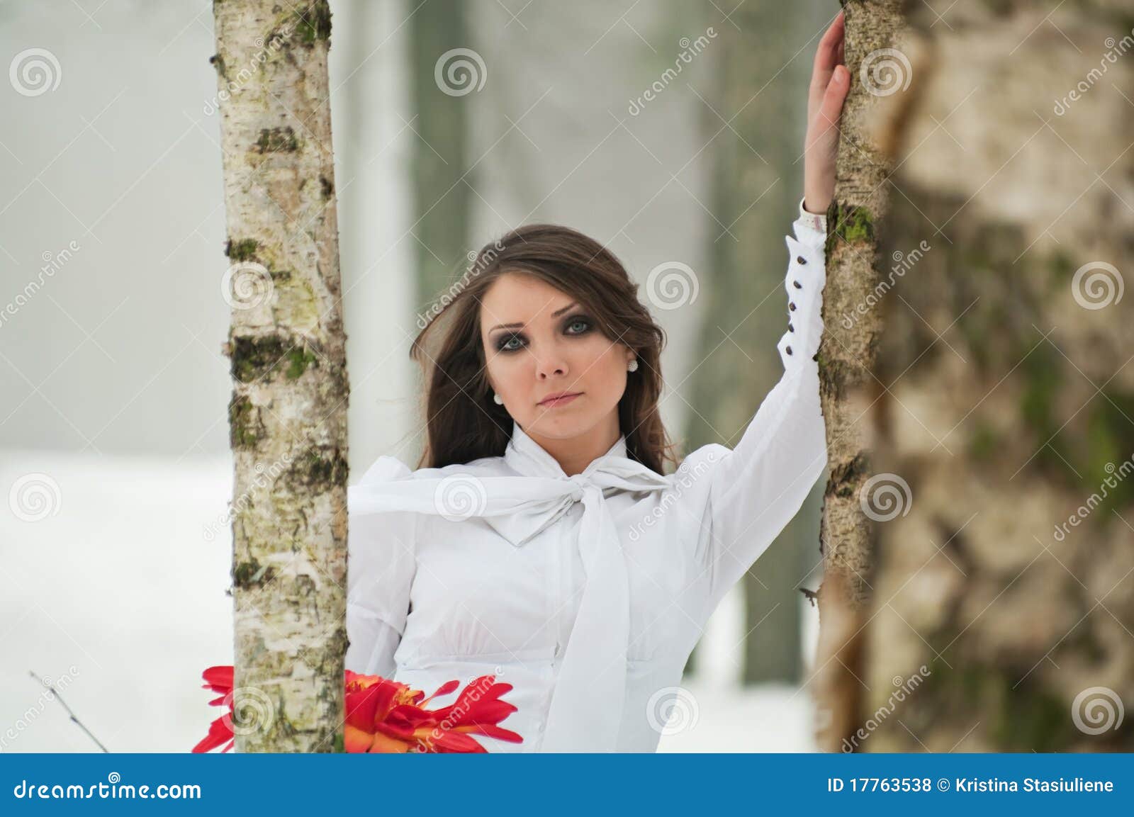 Wintermädchen. Schließen Sie herauf Portrait des Mädchens im Winter