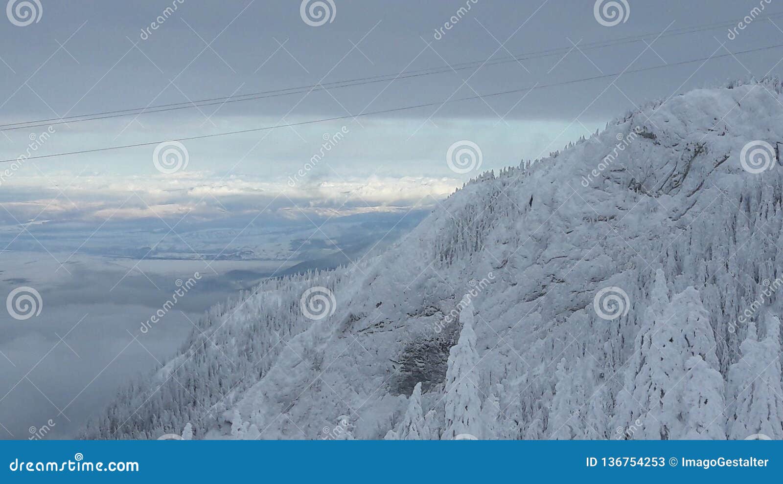 winterscape of bucegi mountains in the carpathian range