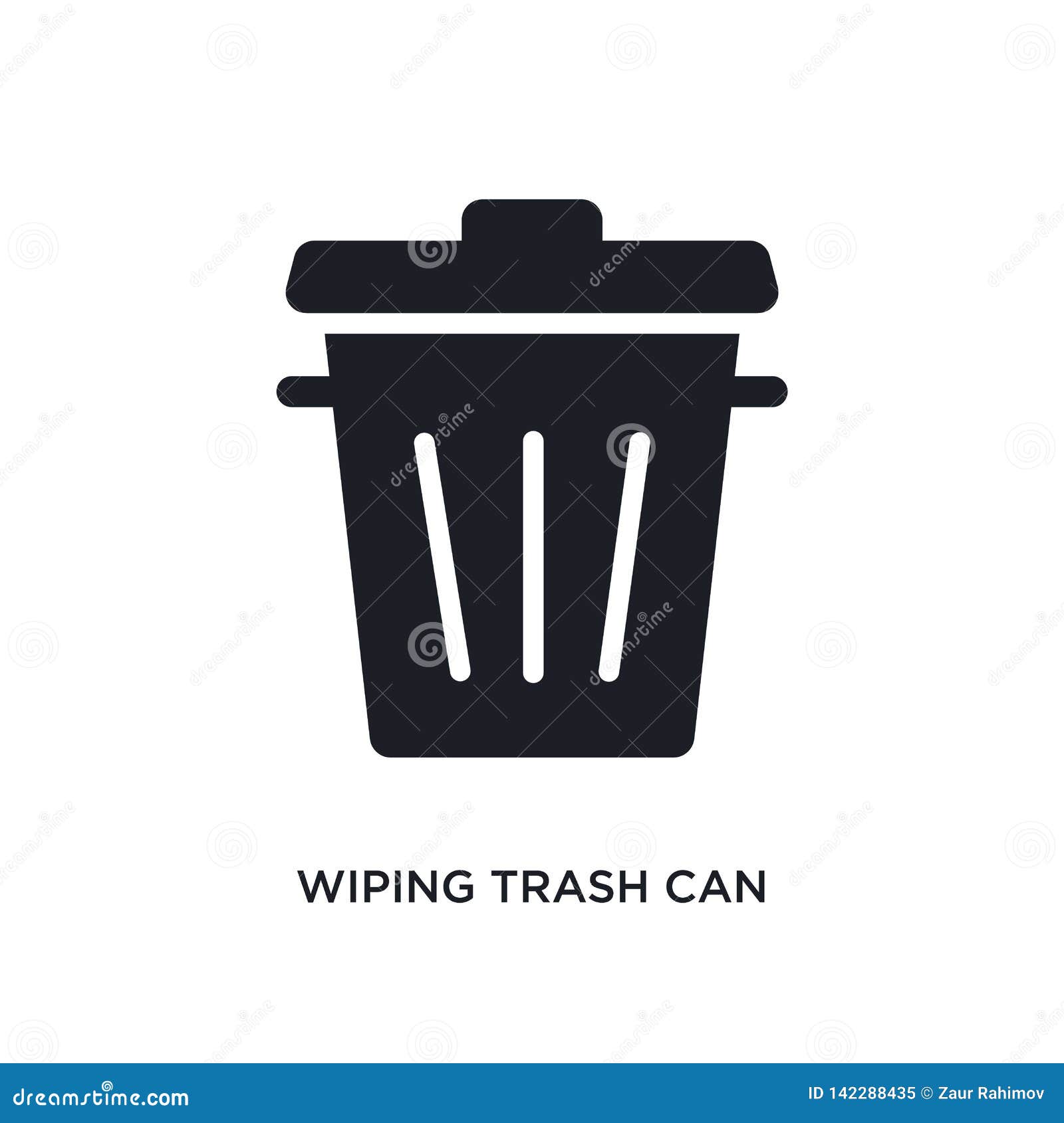 Wiping Trash Can Isolated Icon. Simple Element Illustration from