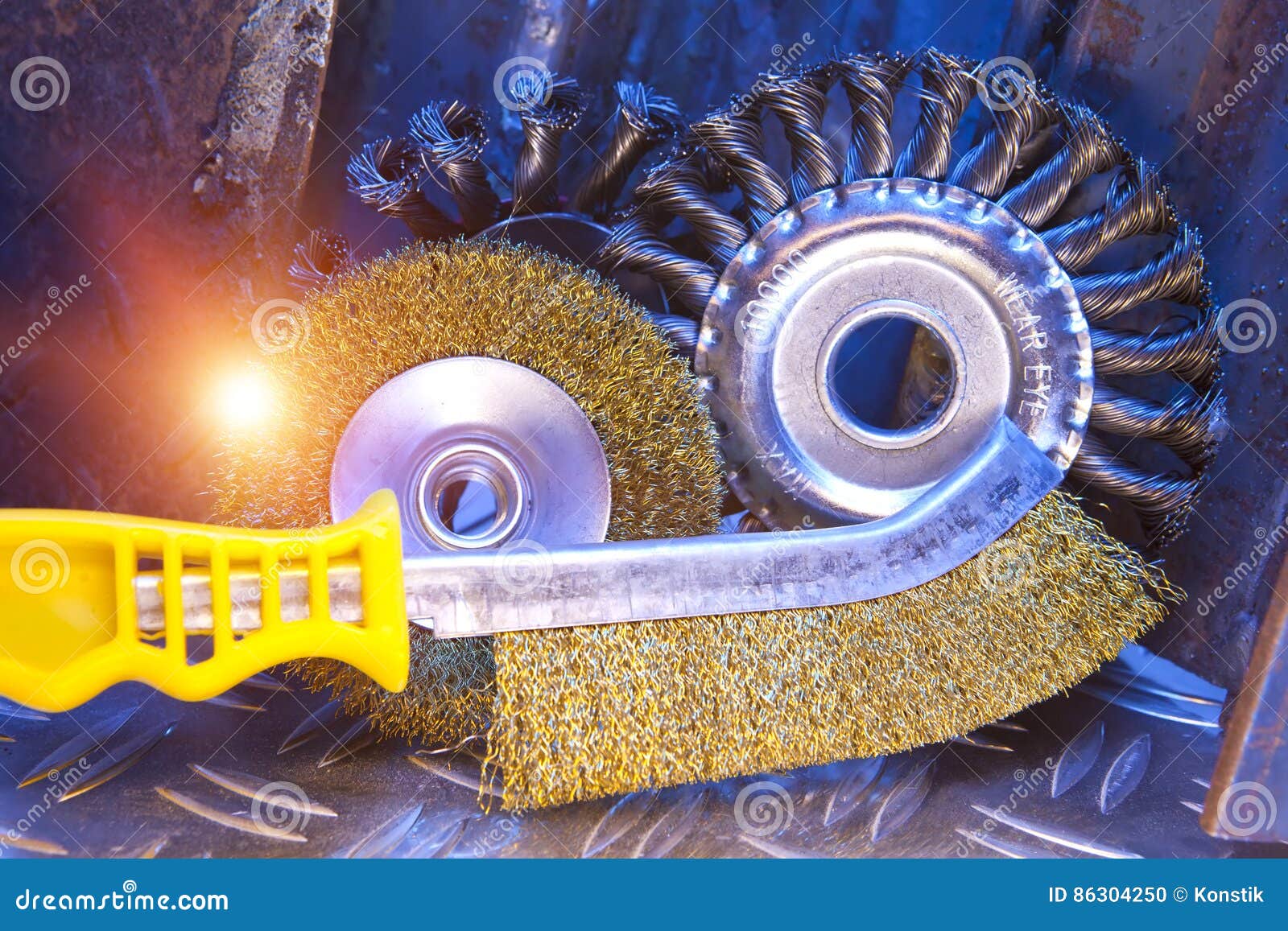 Wire Brush for Mechanical Cleaning of Metal Stock Photo Image of