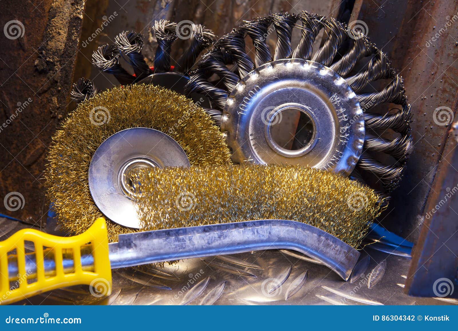 Wire Brush for Mechanical Cleaning of Metal Stock Photo Image of