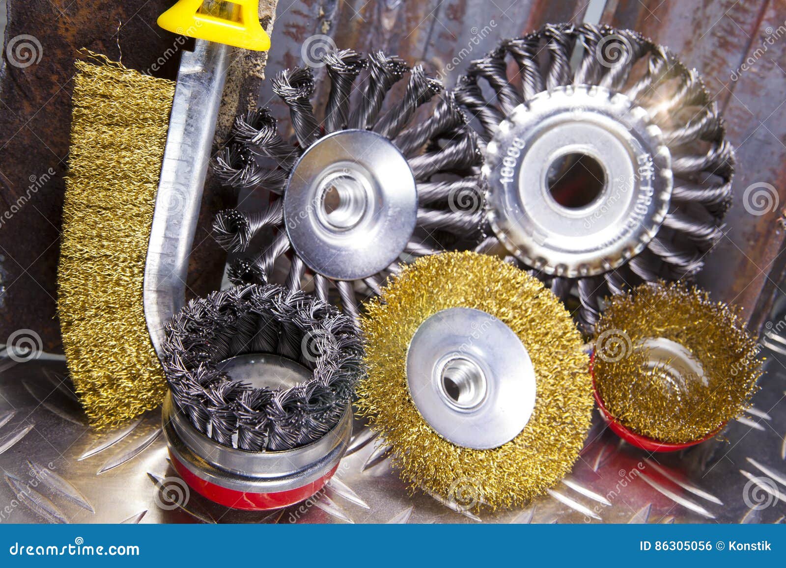 Wire Brush for Mechanical Cleaning of Metal Stock Photo Image of