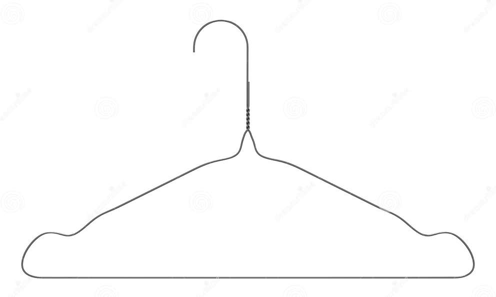 Wire Coat Hanger Isolated on White Stock Illustration Illustration of