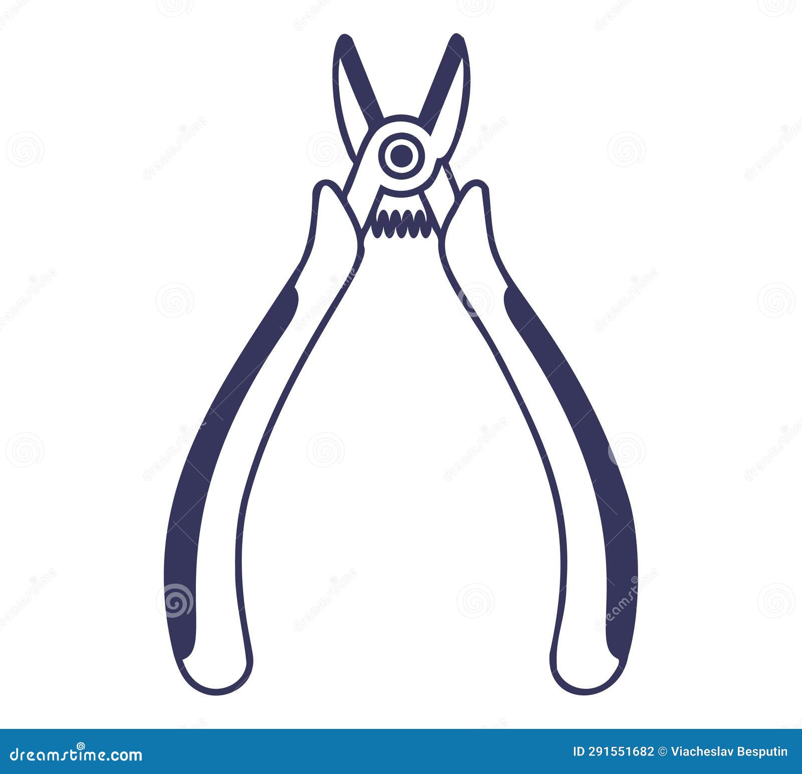 Wire Cutter Tool Icon for Cutting Wires. Stock Illustration