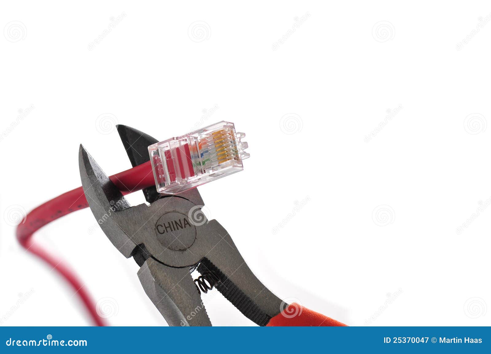 Wire cutters cat 5 cable stock image. Image of installation 25370047