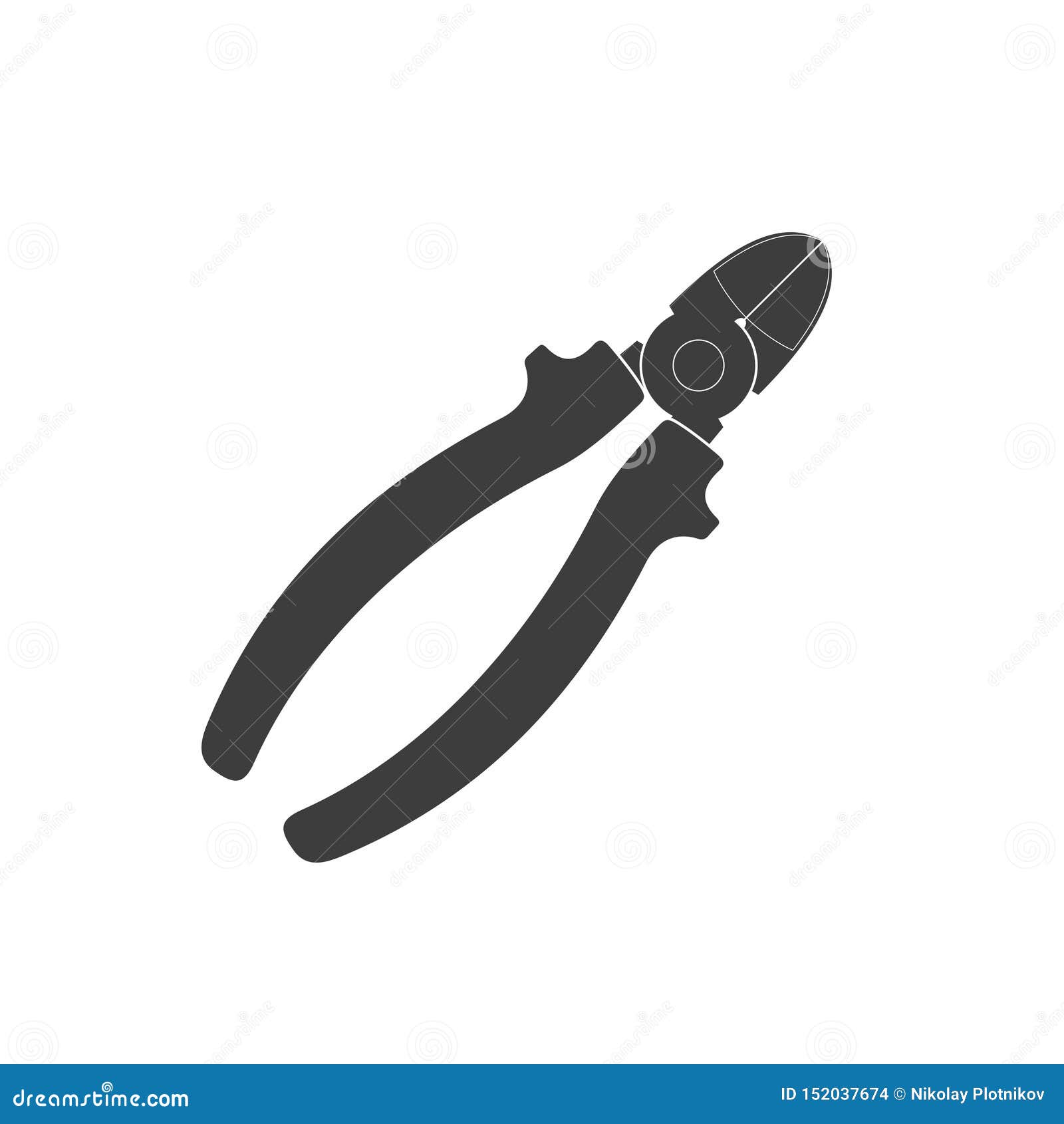 Wire Cutters Icon Isolated on White Background. Builder, Construction