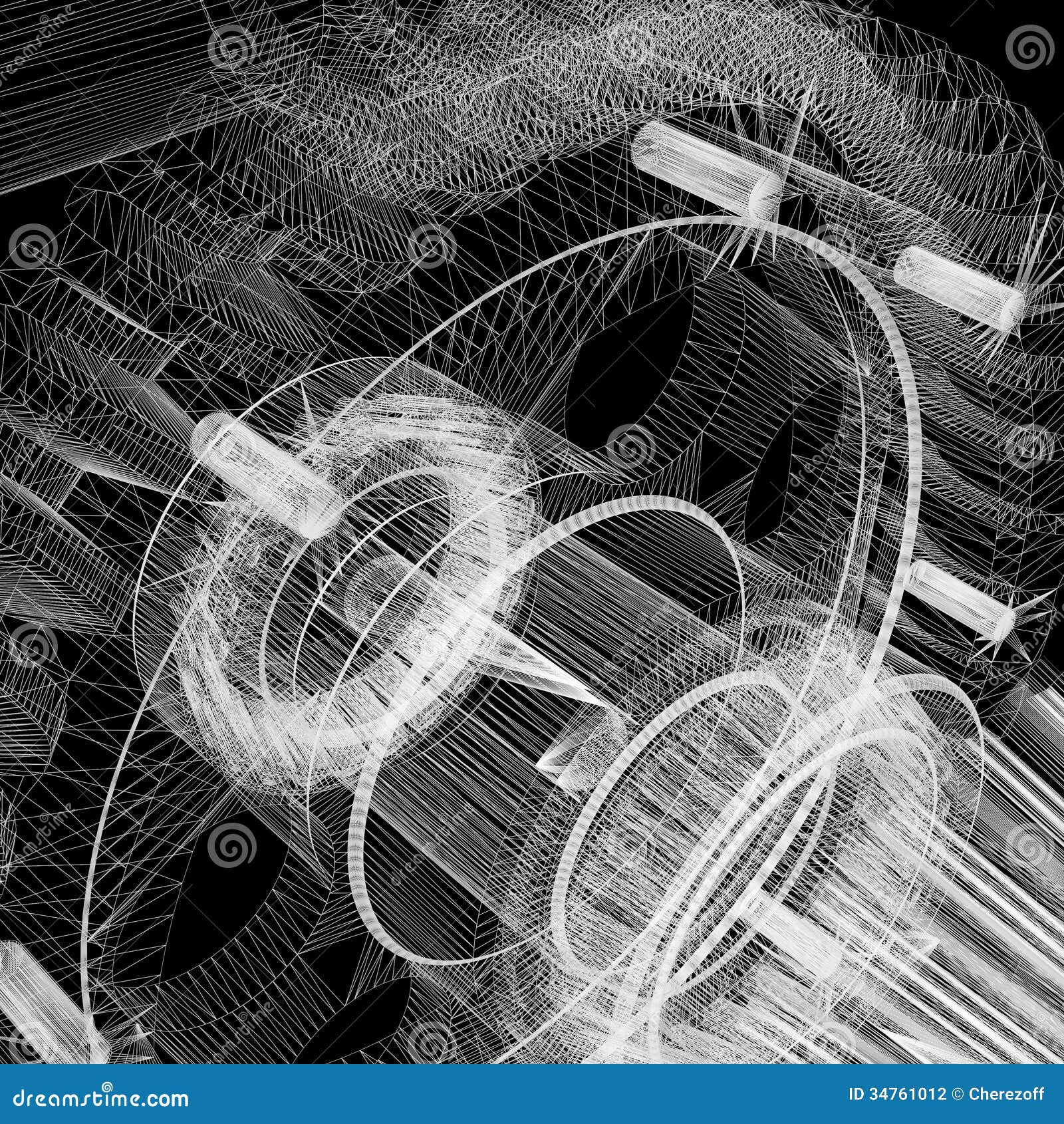 Wire frame gears stock illustration. Illustration of business 34761012