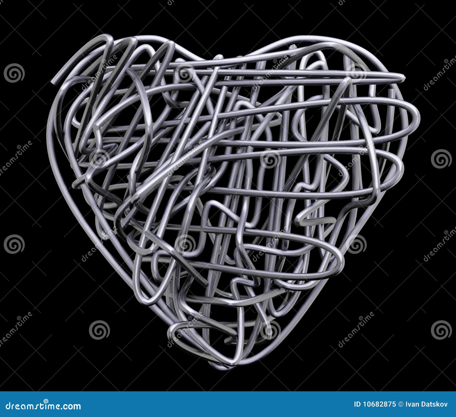 Wire heart metal stock illustration. Illustration of industry 10682875