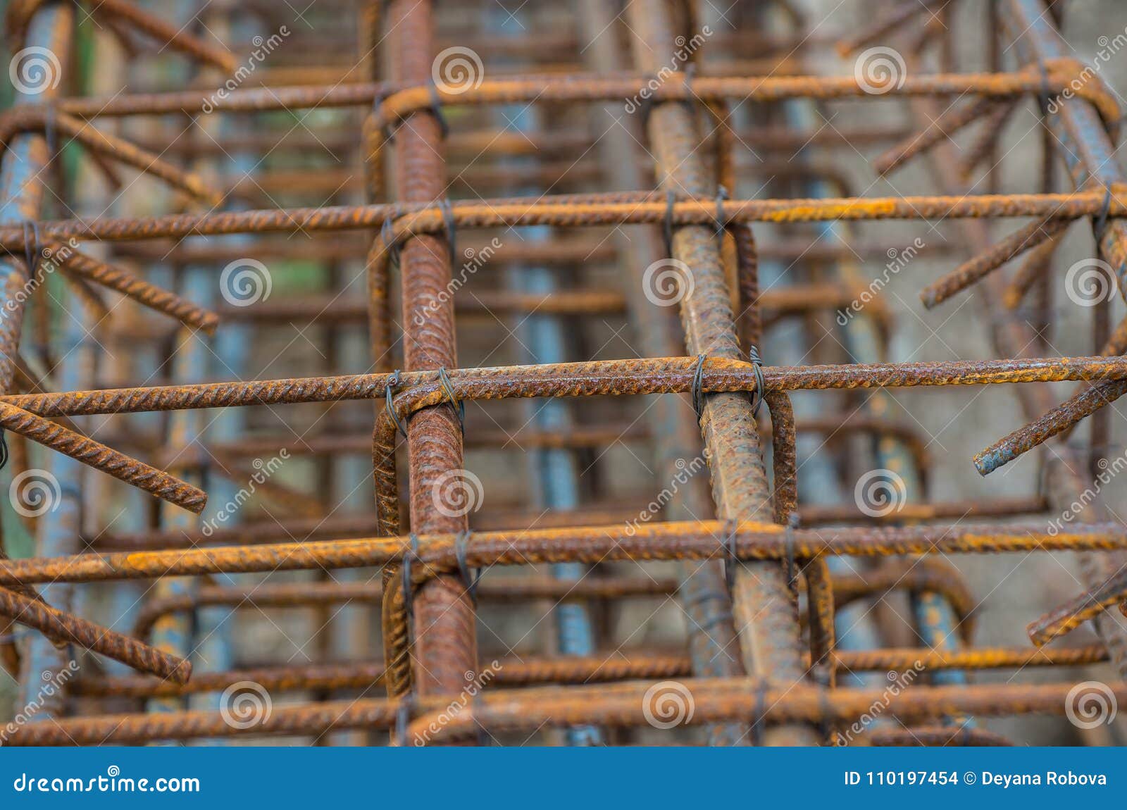 Wire Mesh Of Concrete Pouring. Stock Photo - Image of material