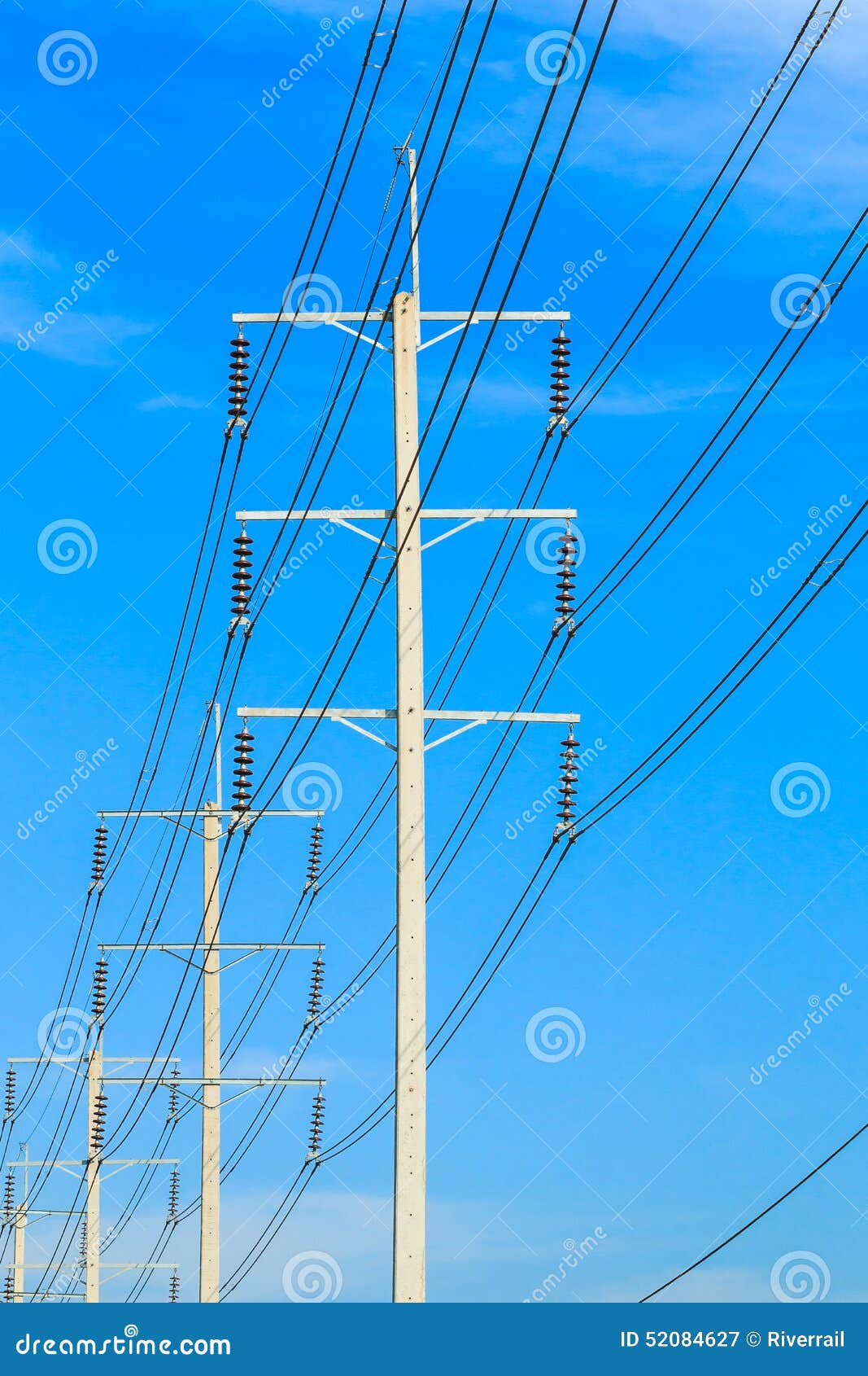Wire Pole at High Voltage Electrical Post Stock Image Image of cable