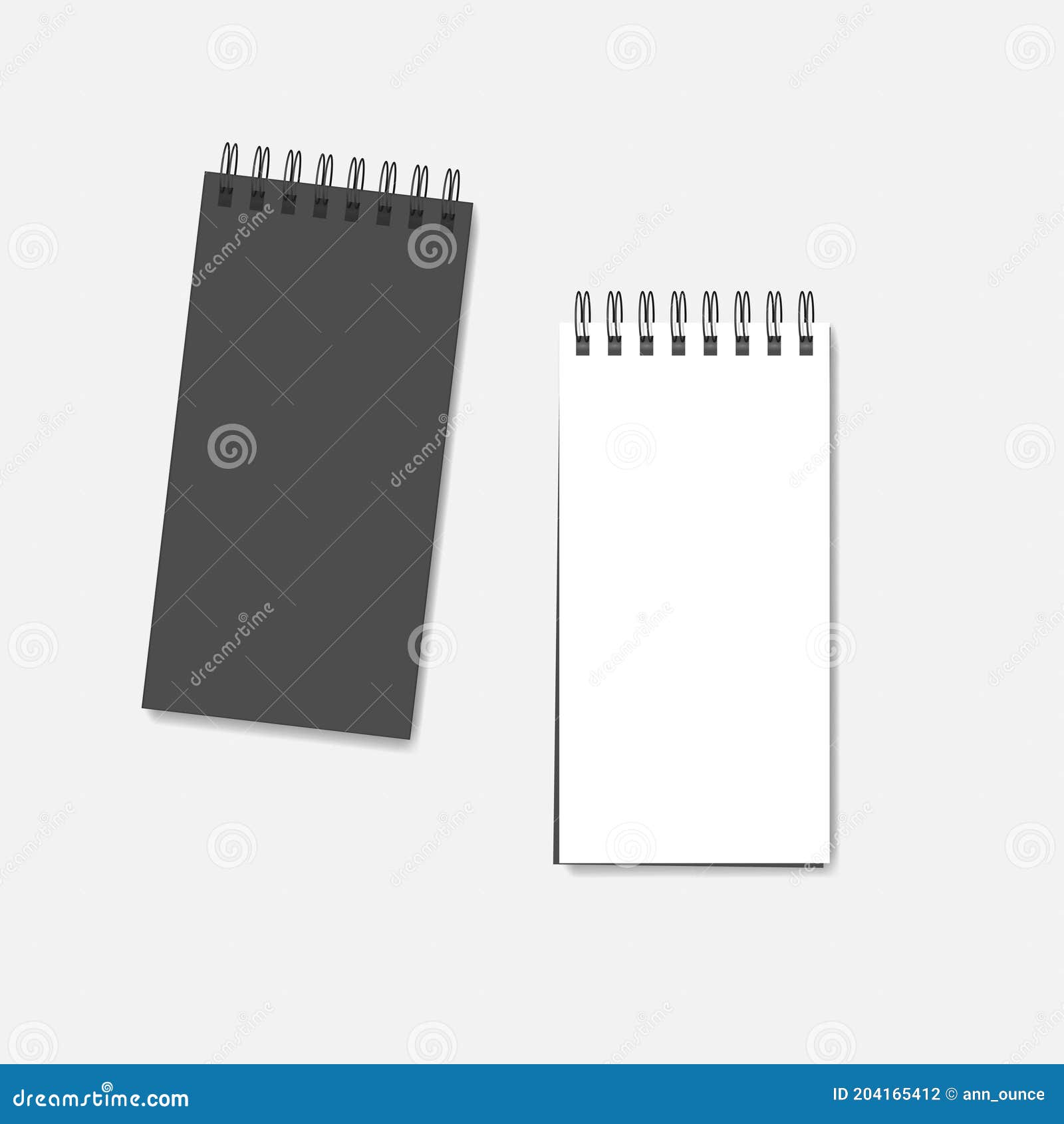 Blank Spiral Notebook Template White Covers Stock Vector (Royalty Free)  499257355