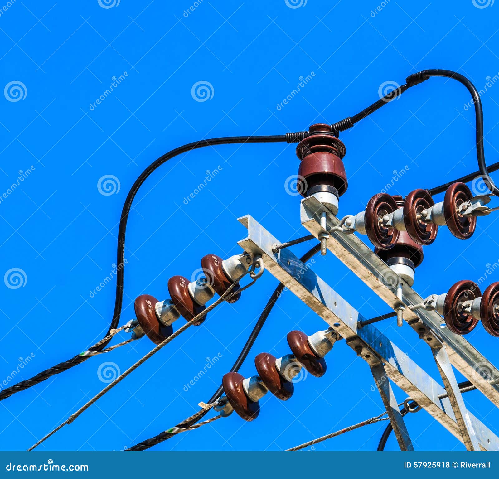 Wire for street light stock photo. Image of distribution 57925918