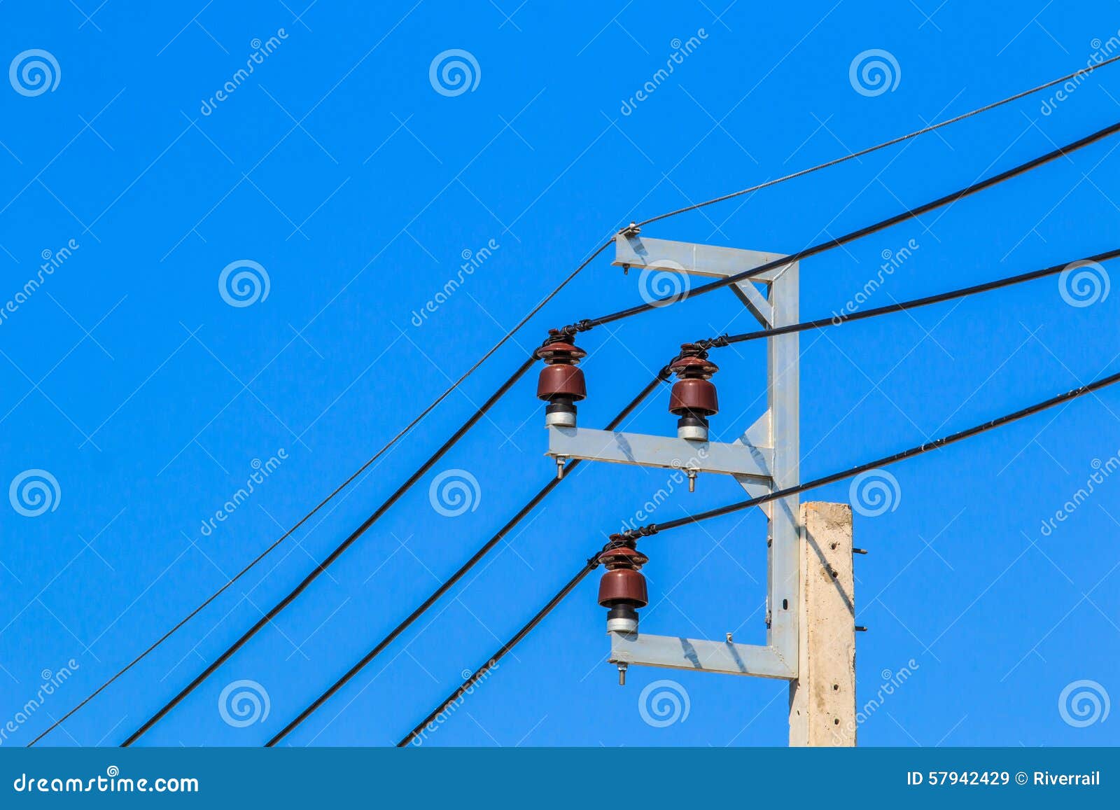 Wire for street light stock image. Image of steel, high 57942429