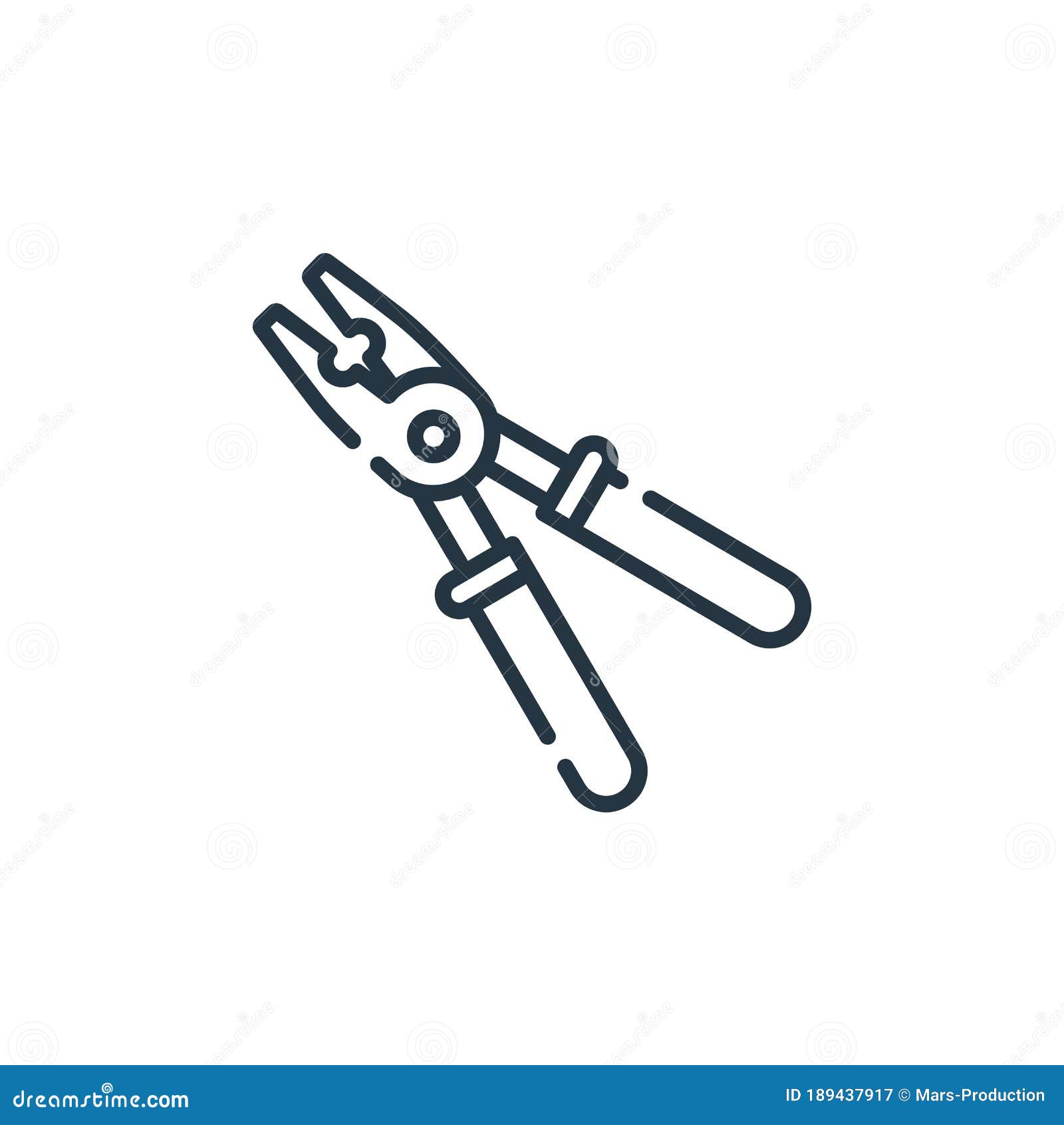 wire stripper  icon  on white background. outline, thin line wire stripper icon for website  and mobile, app