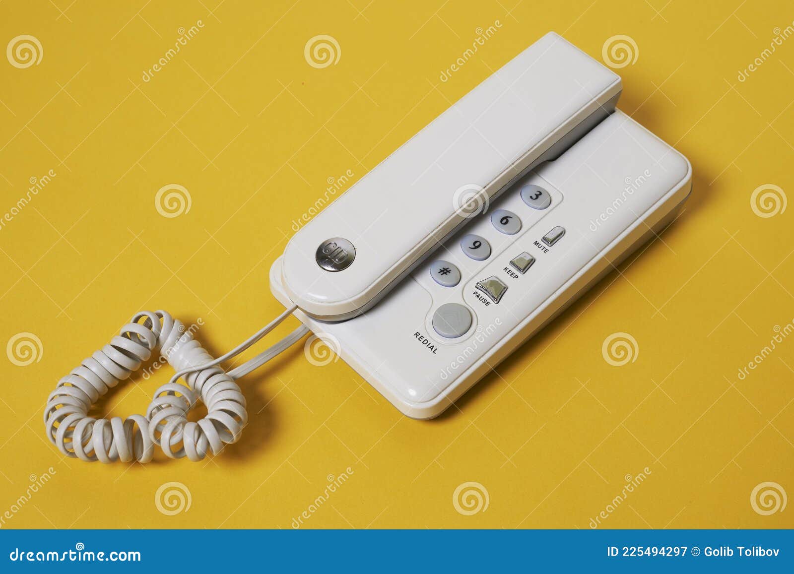 Wired landline telephone stock image. Image of telephone 225494297