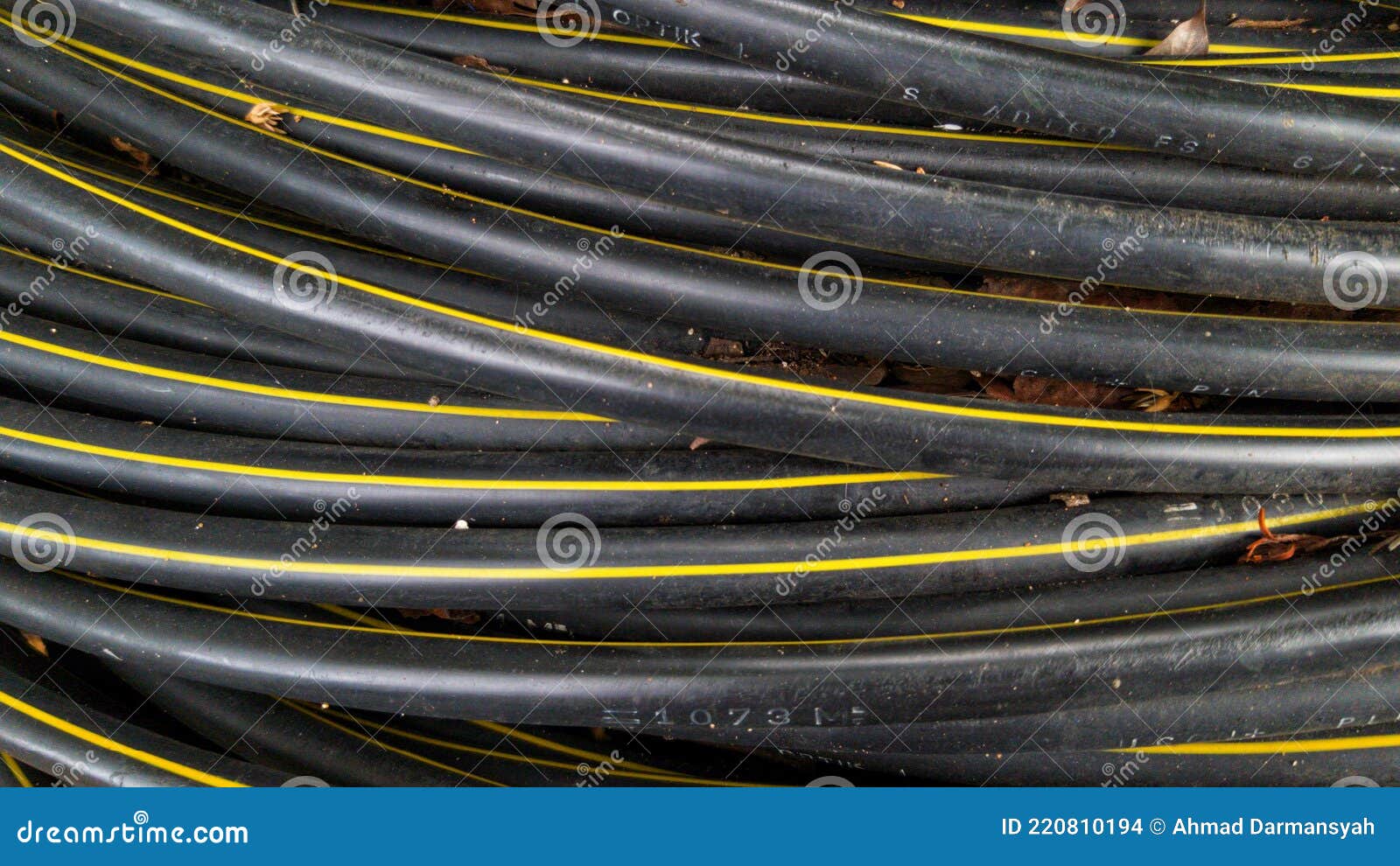 Wired telephone cable roll stock photo. Image of background 220810194