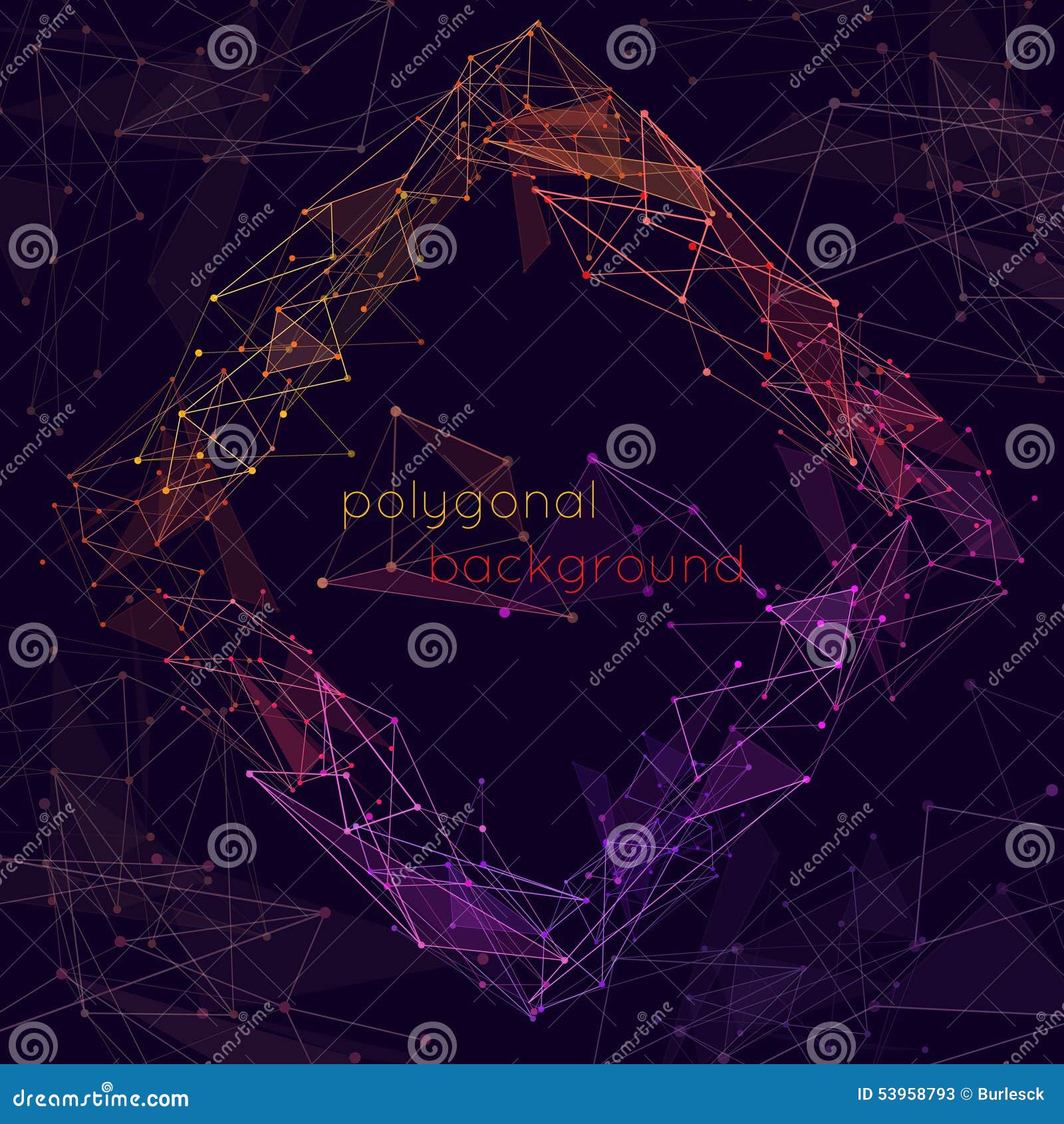 Wireframe polygonal background. Creative template, element decoration, structure line pattern, dot frame, vector illustration