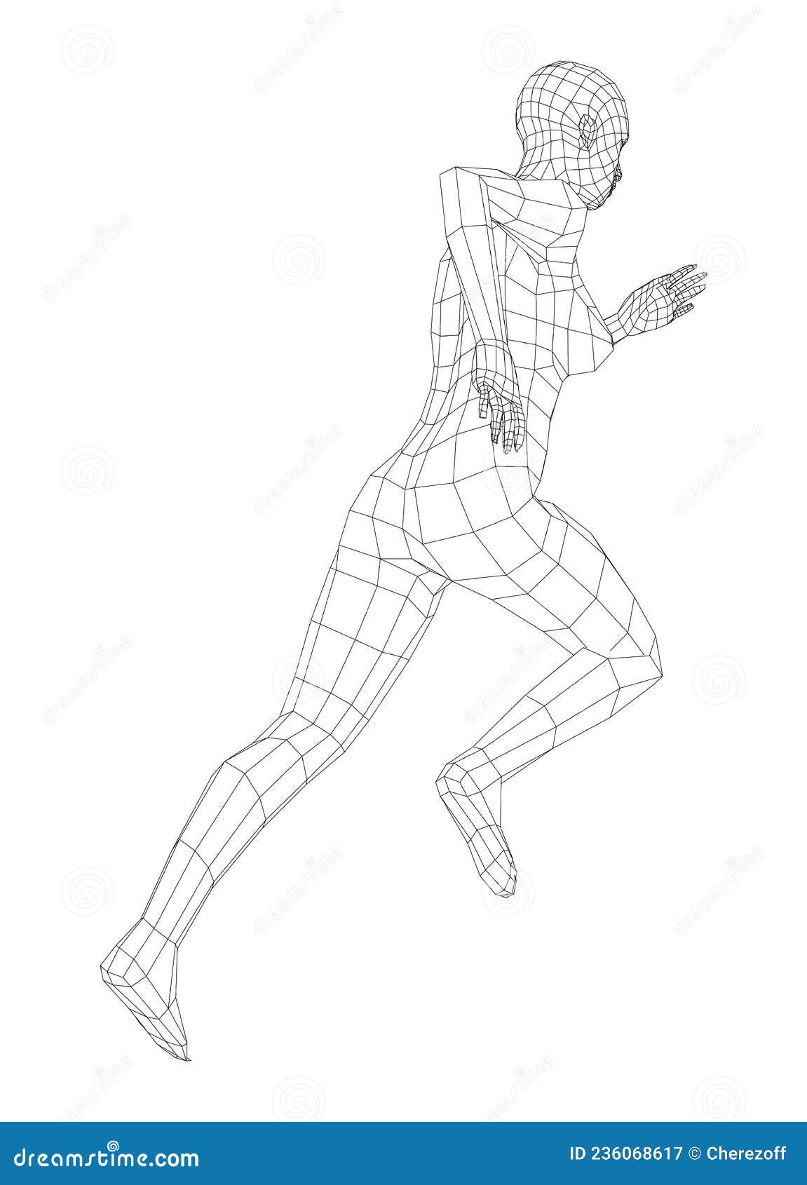 Wireframe running woman stock illustration. Illustration of design ...