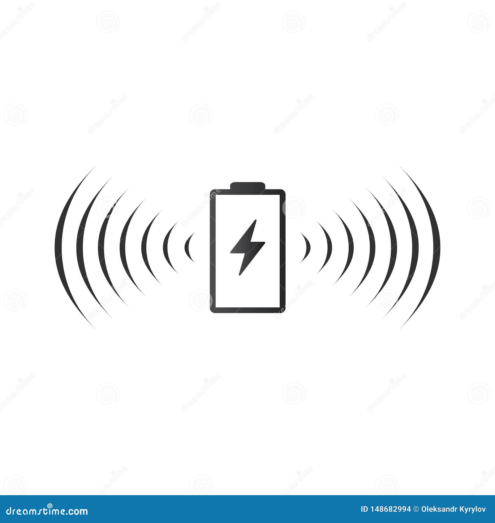 Wireless Battery Charging Icon. Can Be Used on  Apps, Mobile Apps
