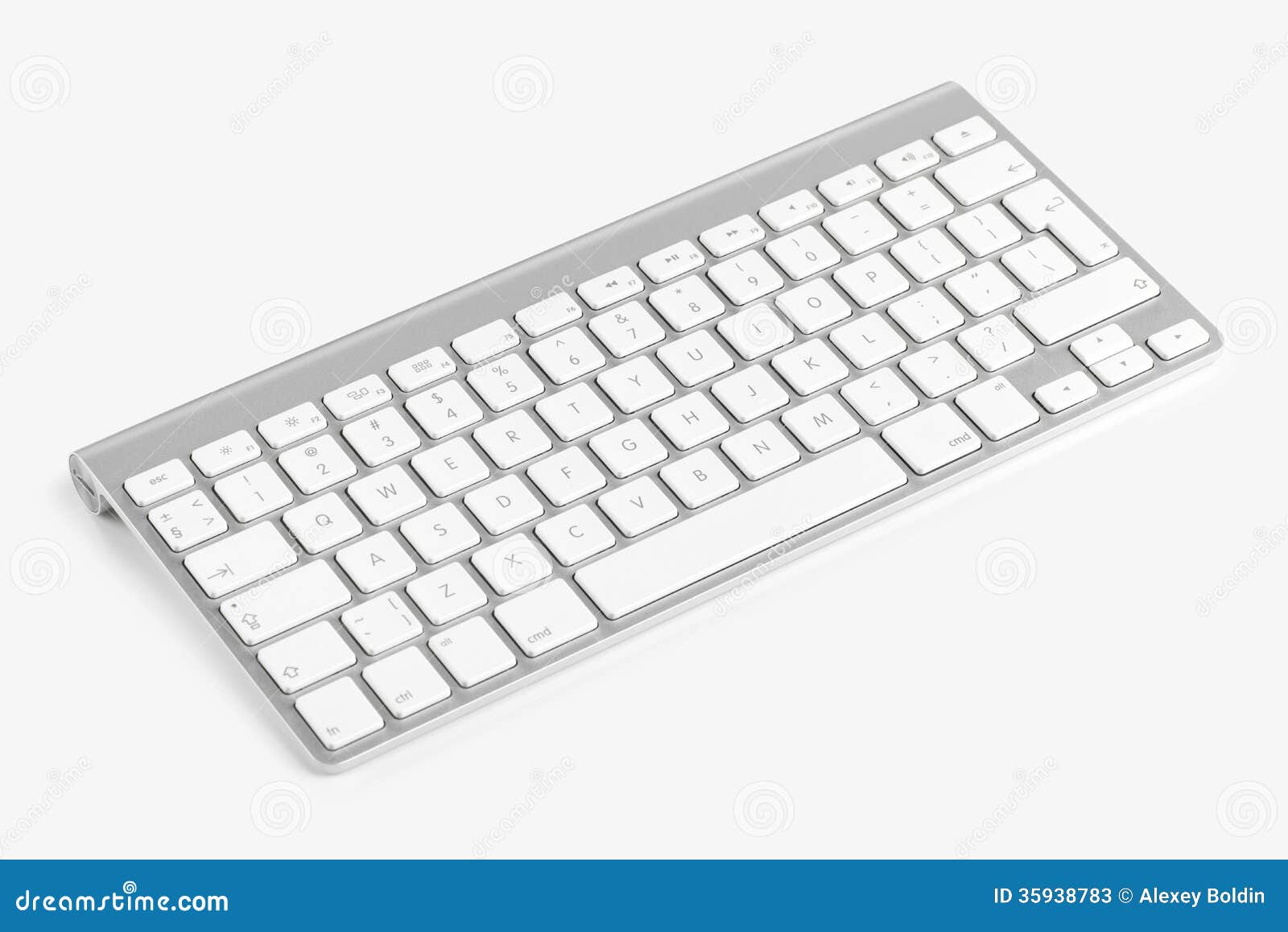 Wireless Computer Keyboard Isolated On White Background Stock