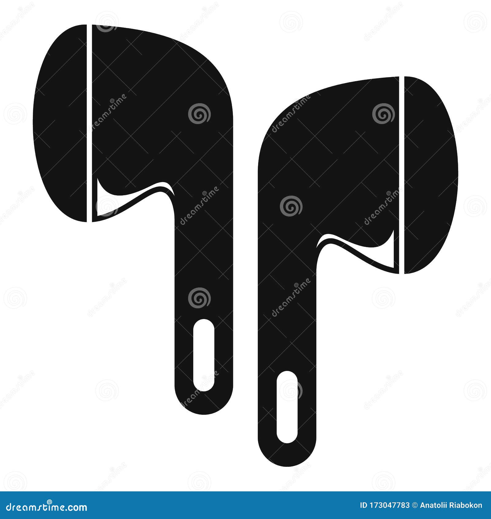 Wireless Earbuds Accessory Icon, Simple Style Stock Vector
