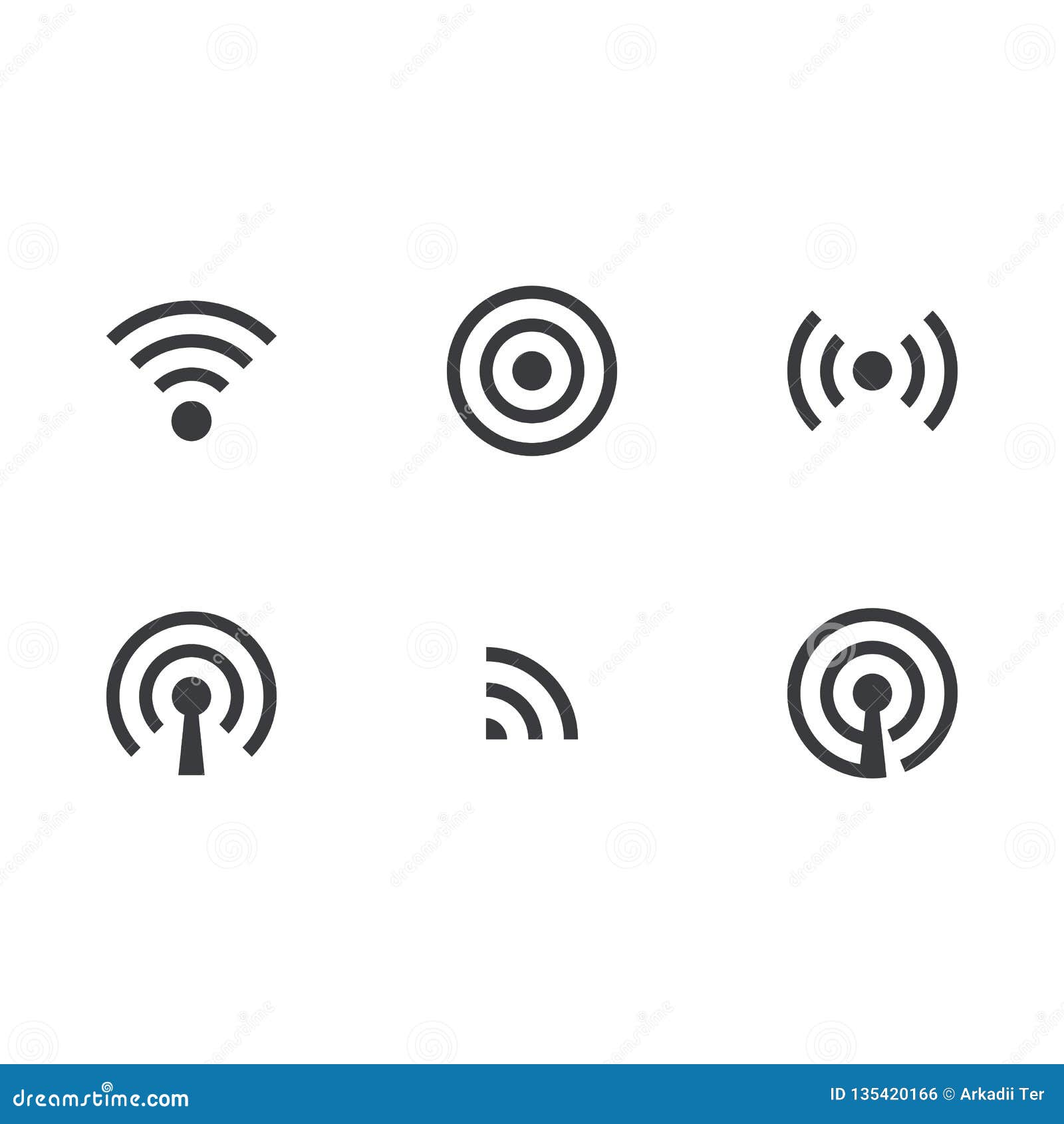 wireless icon set.  icon. wifi . internet . signal indicator. translation icon