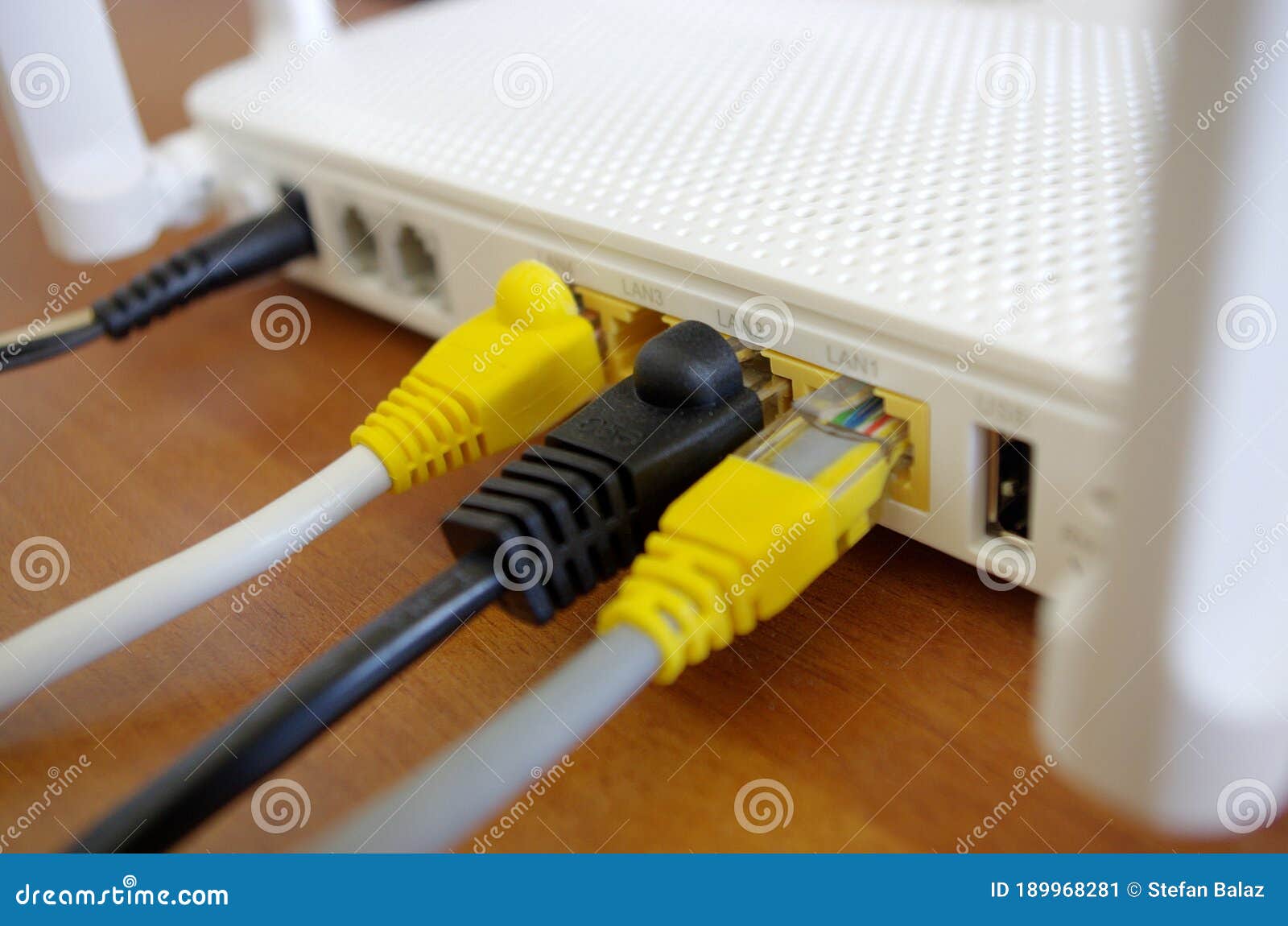 Wireless Router with Connecting Cables, Fiber Optic
