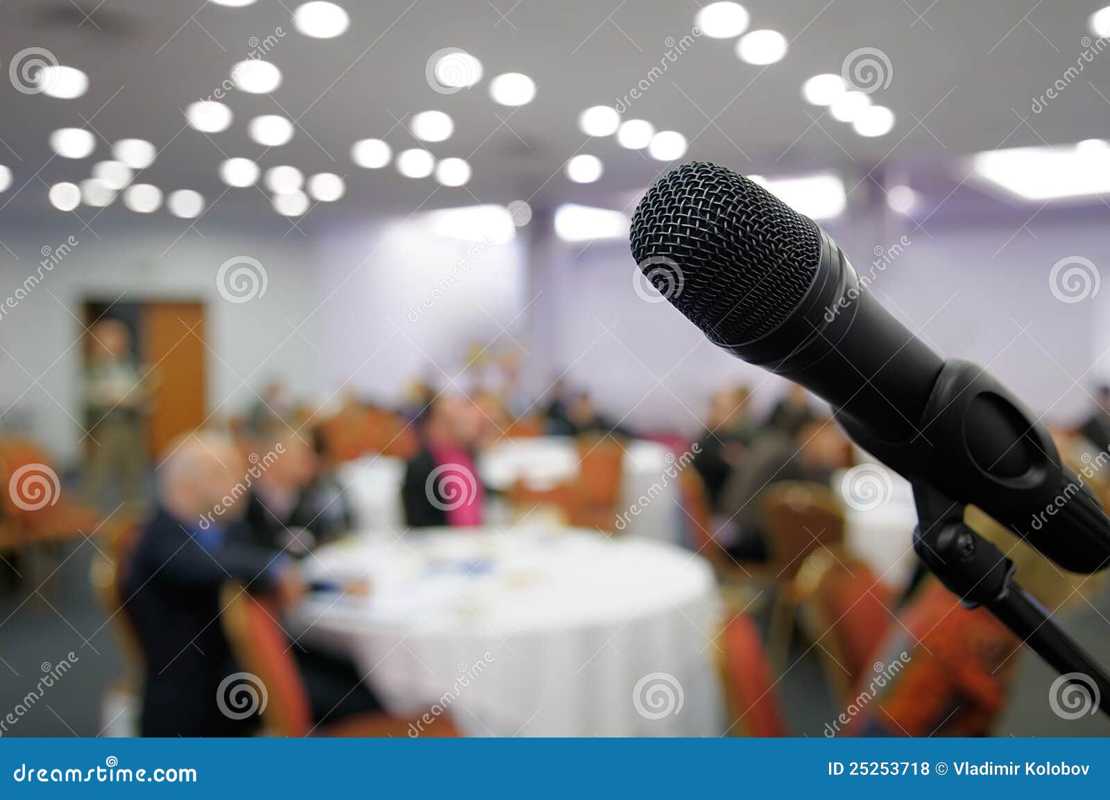 Wireless Microphone in the Meeting Room. Stock Photo - Image of