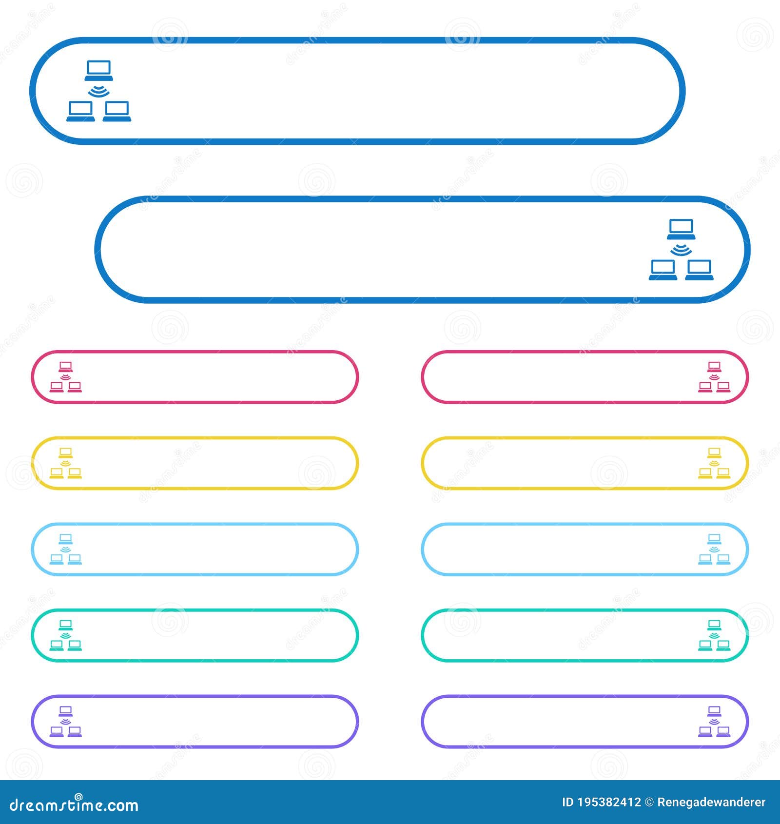 wireless network icons in rounded color menu buttons