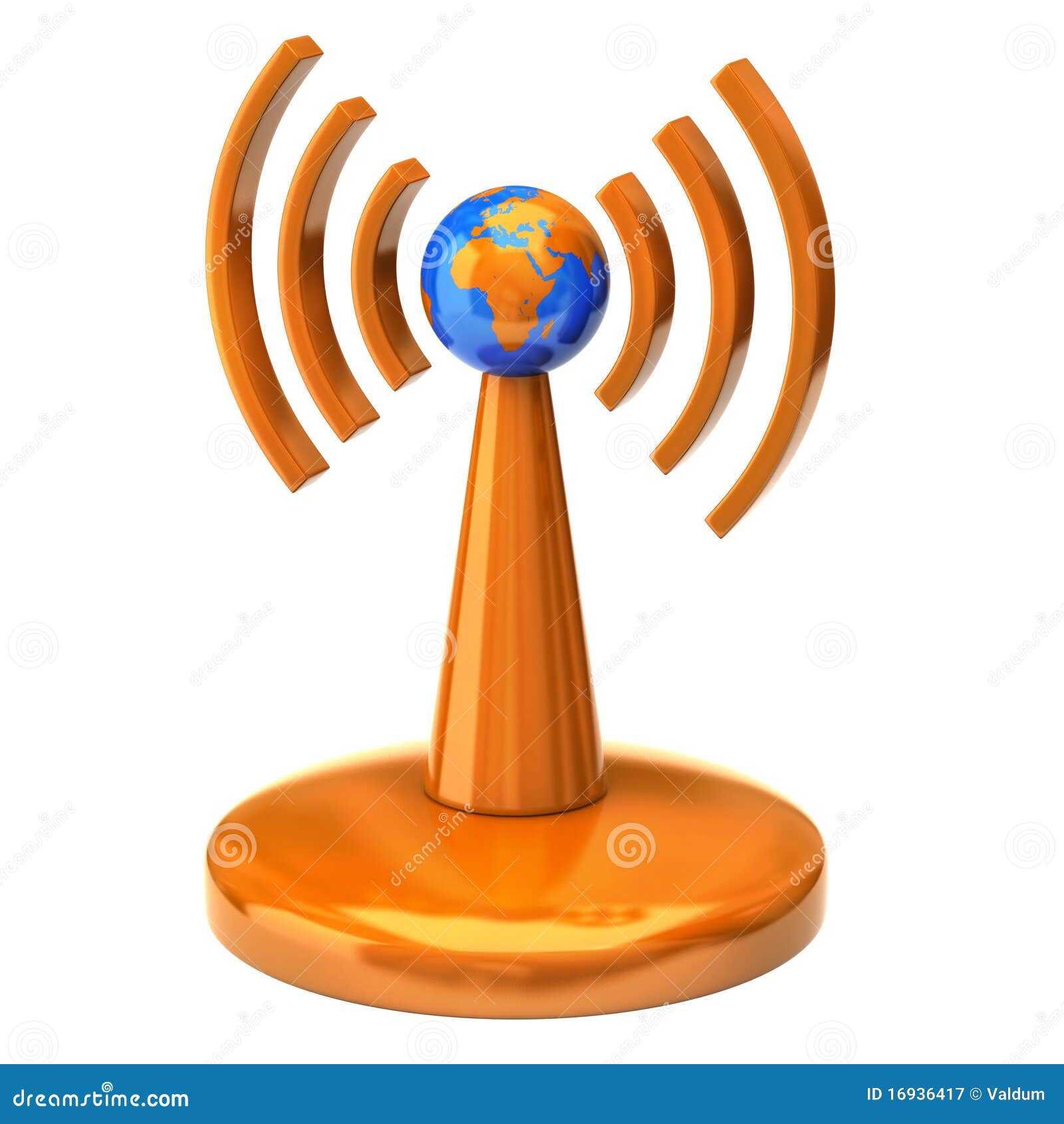 Wireless Tower with Radio Waves Stock Image Image of news, cellular