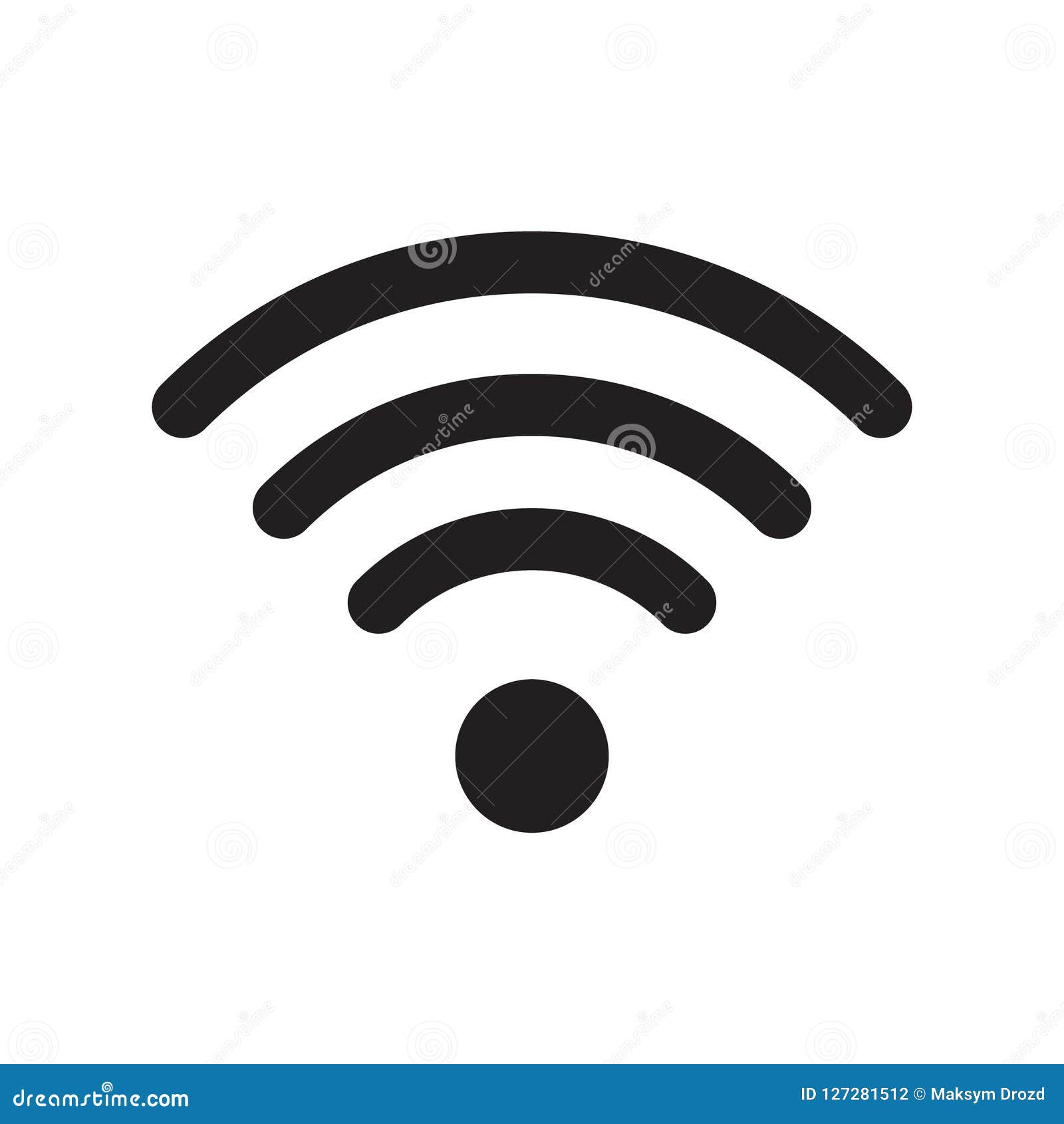 wireless and wifi icon or wi-fi icon sign for remote internet access