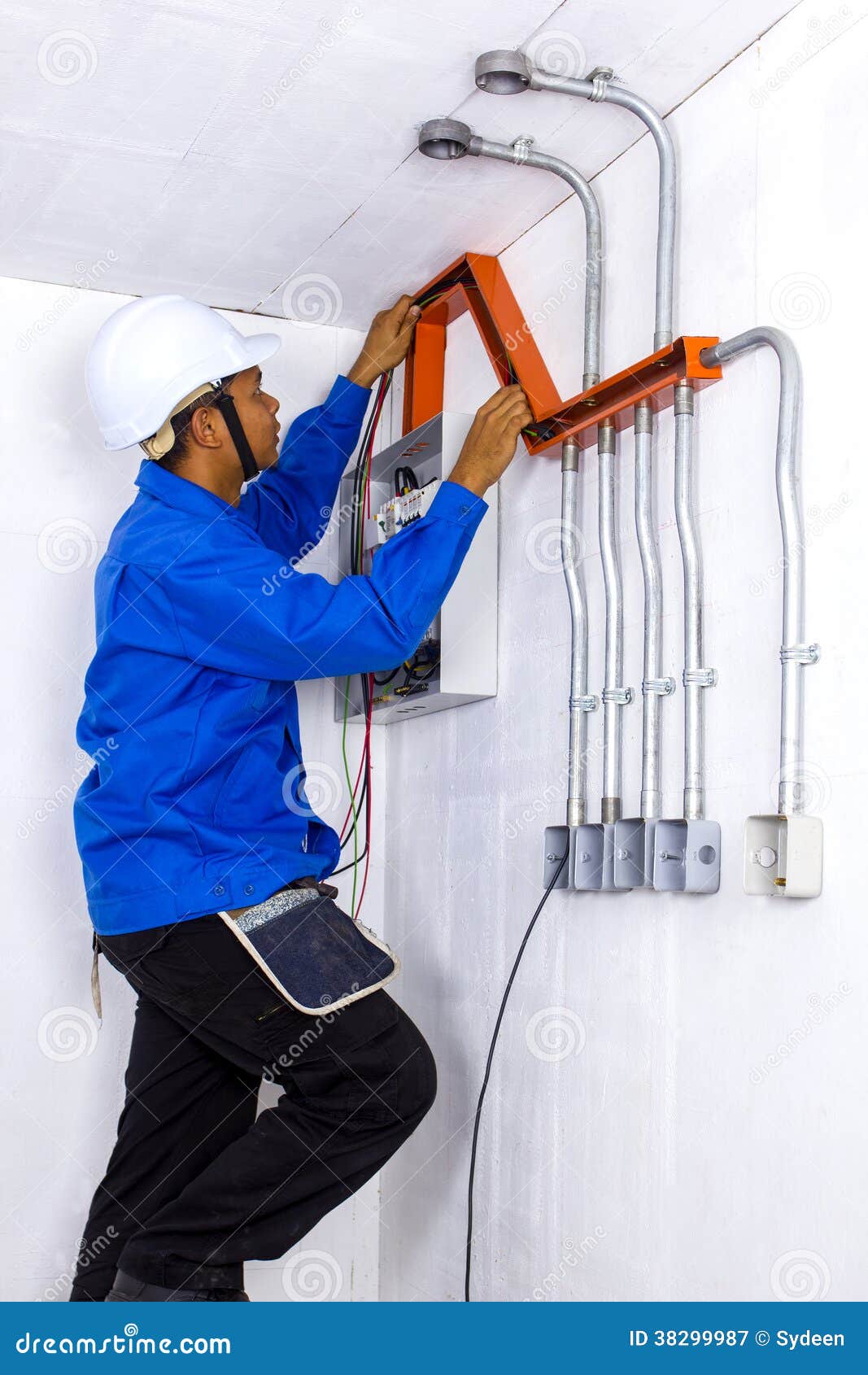 Wireman at work stock image. Image of installation, safety 38299987