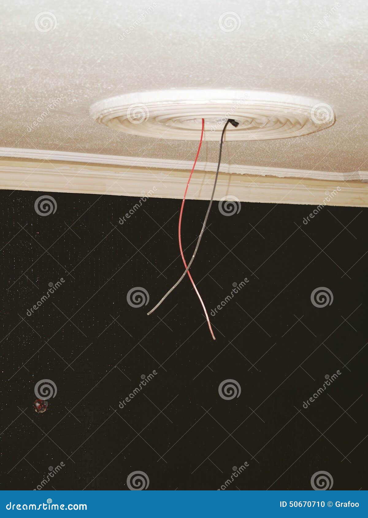 Wires hanging with ceiling stock photo. Image of decorative 50670710
