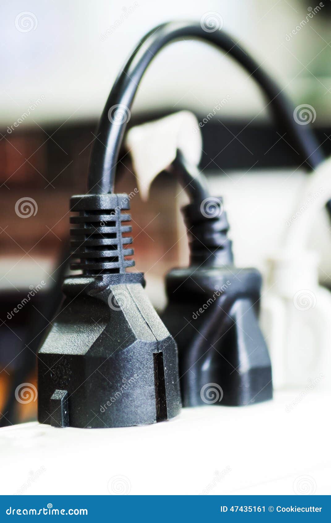Wires Plugged into Power Bar Stock Image Image of electricity, gang