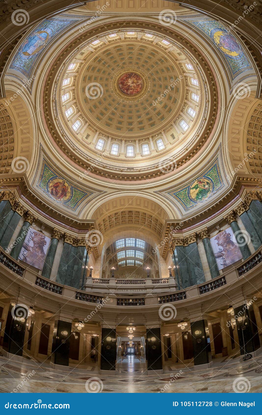 Wisconsin State Capitol Rotunda and Inner Dome Editorial Stock Photo