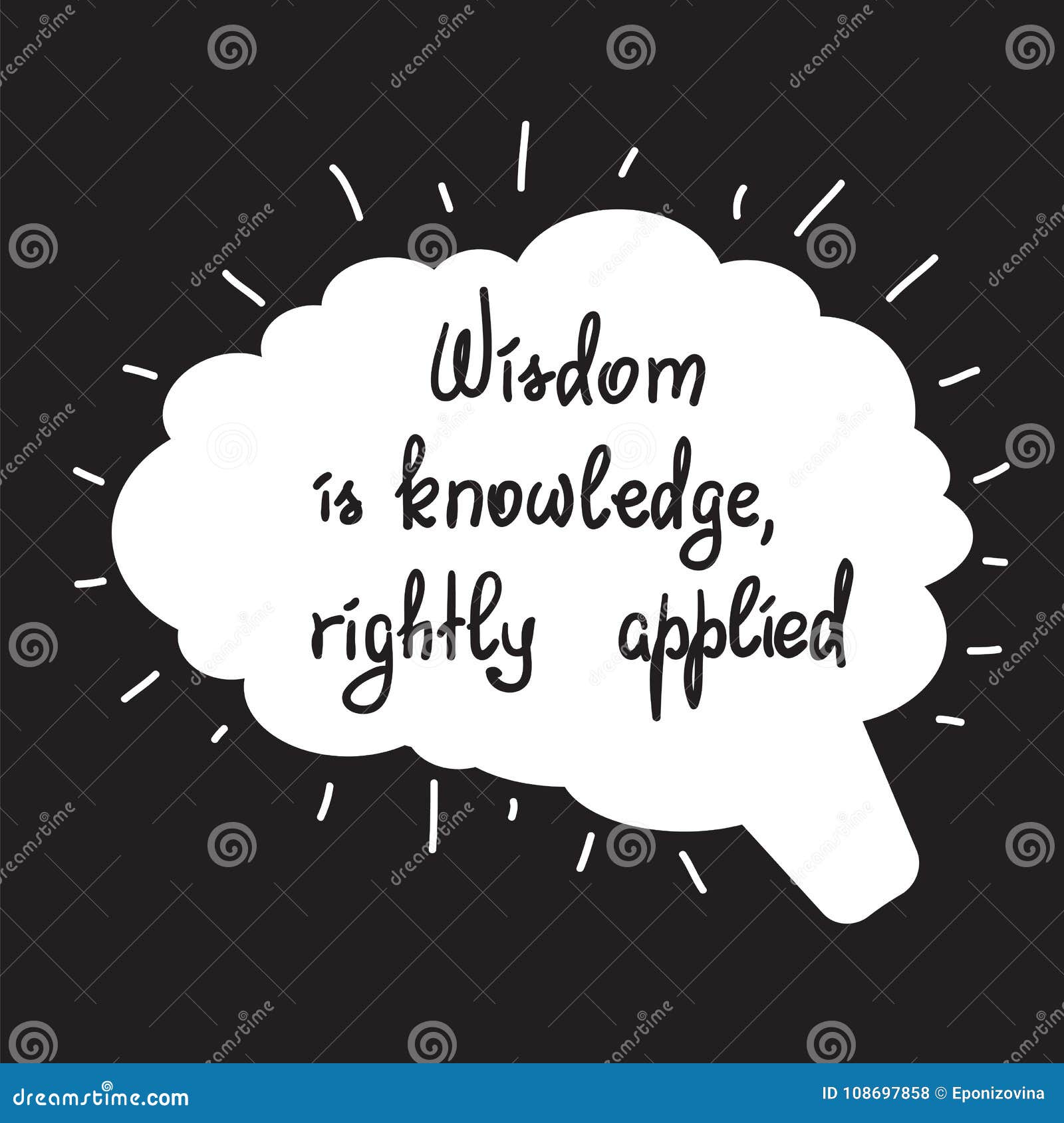 Wisdom is Knowledge, Rightly Applied Motivational Quote Lettering