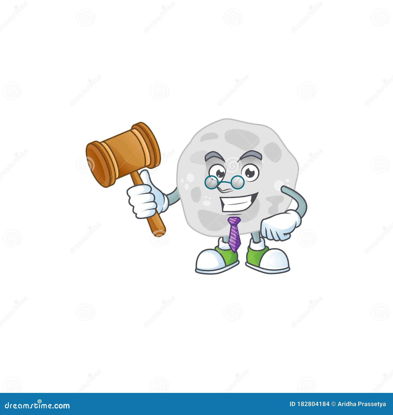 a wise judge fibrobacteres cartoon mascot  wearing glasses
