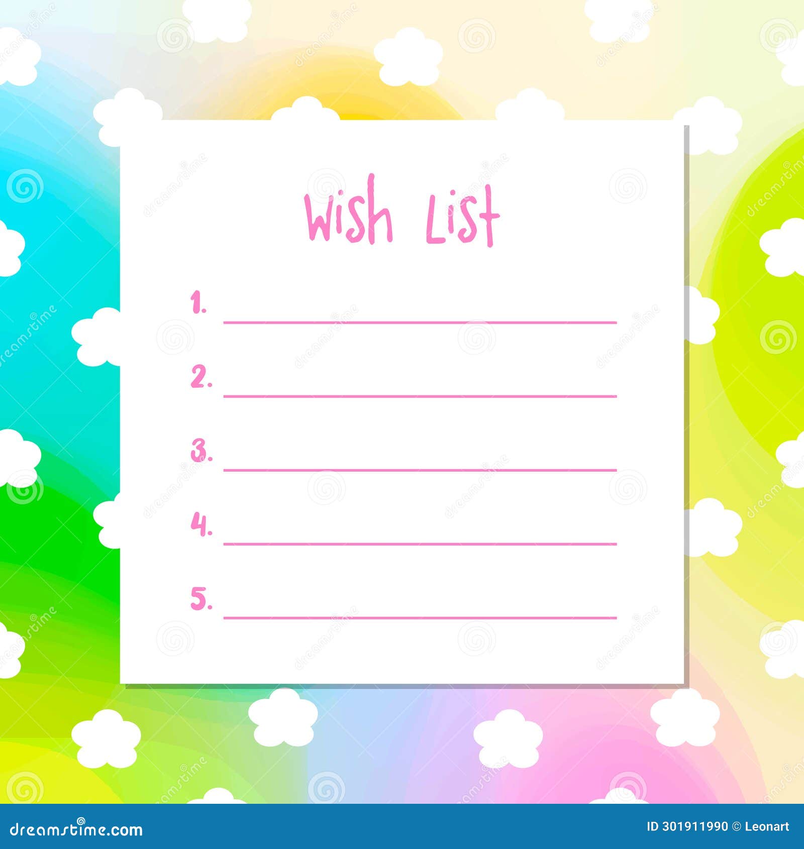 The Wish List, Template. Printable Stock Vector - Illustration of ...