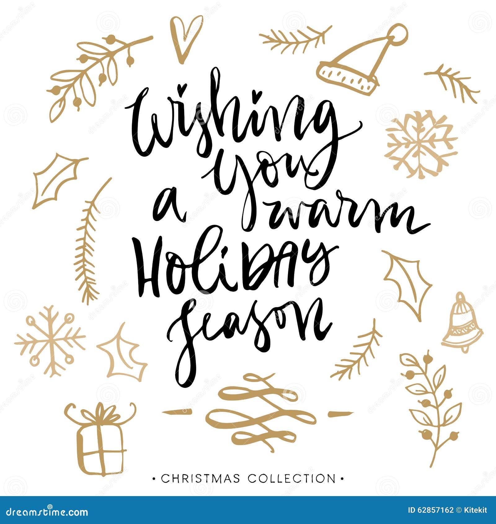 wishing you a warm holiday season. christmas greeting card.