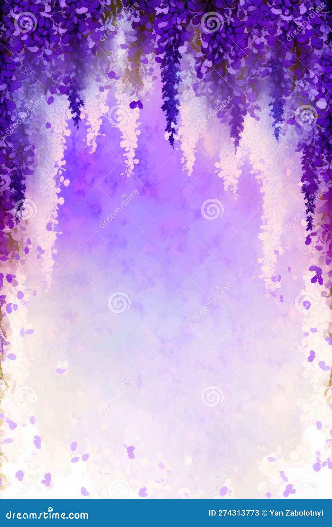 Wisteria Purple Color Background Silhouettes Flowers Vertical Mobile  Postcard. Generative AI Stock Illustration - Illustration of advertising,  fashion: 274313773